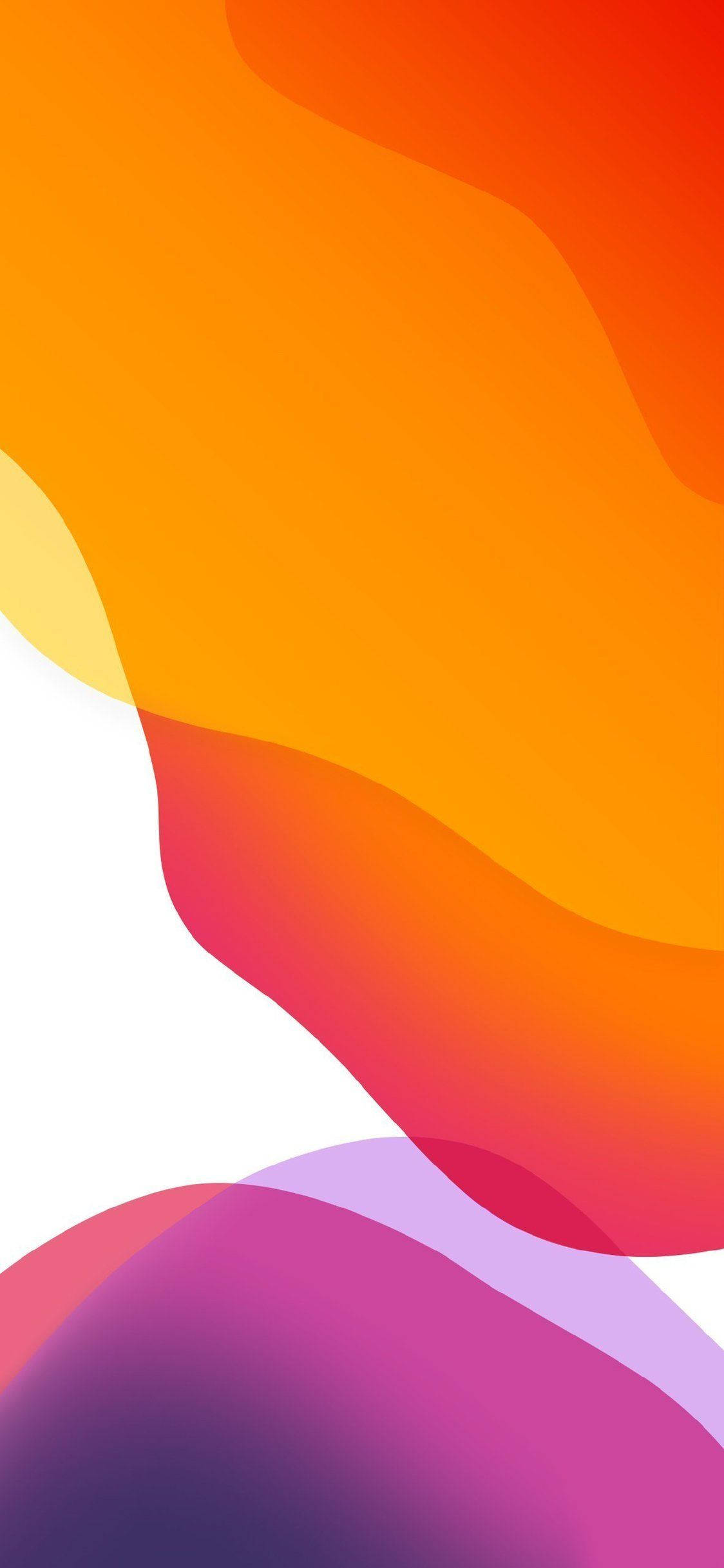 iOS 13 Оранжевый Экран Блокировки Шпалери
