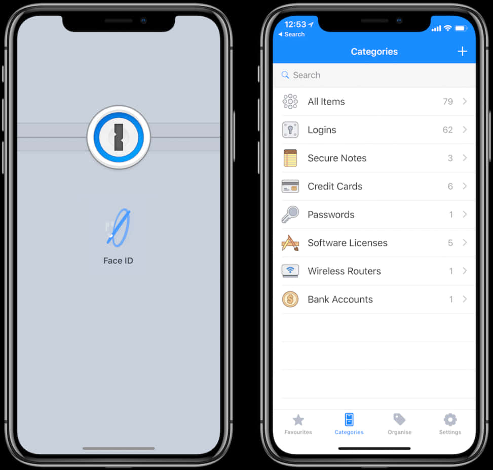 iPhone 12 Face ID Менеджер паролів Екран додатку Шпалери