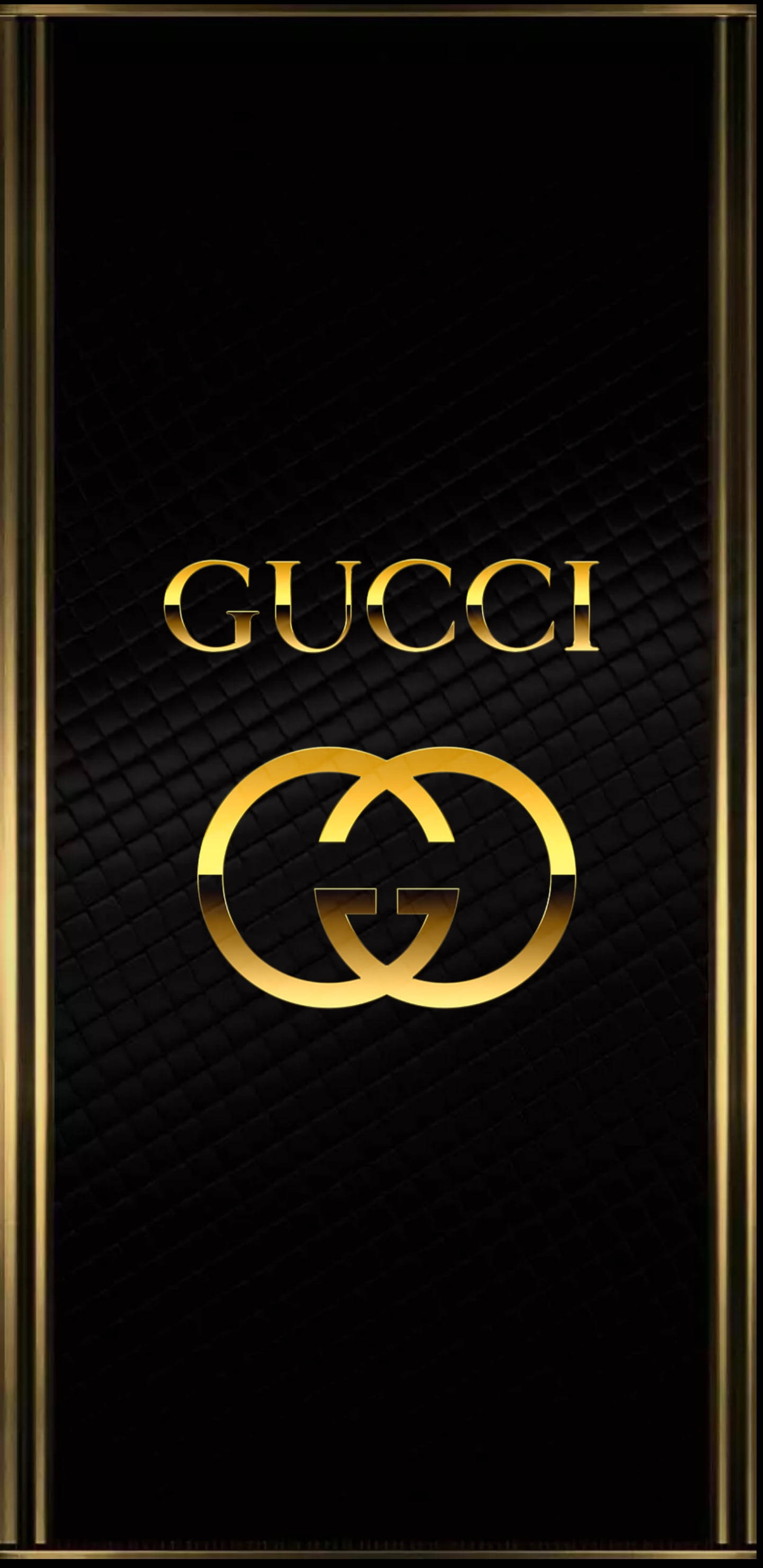 Розкішний iPhone 12 Pro Max Gold з логотипом Gucci Шпалери