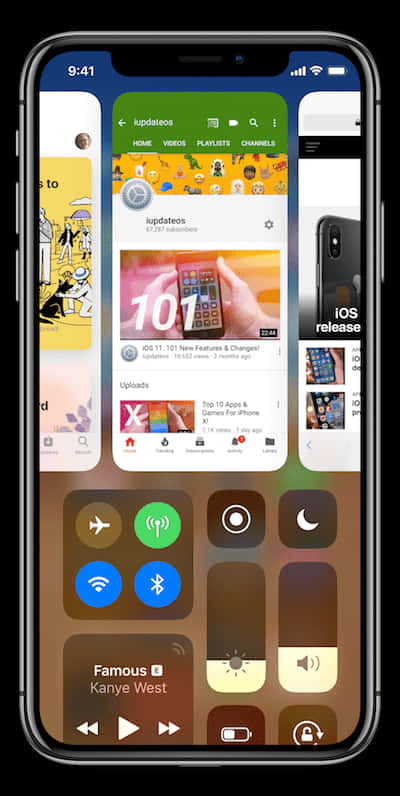 iPhone 12 з відкритим застосунком YouTube Шпалери