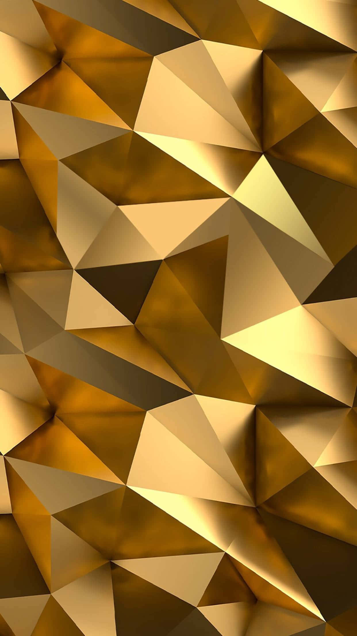 Золоте iPhone геометричне 3D абстракція Шпалери