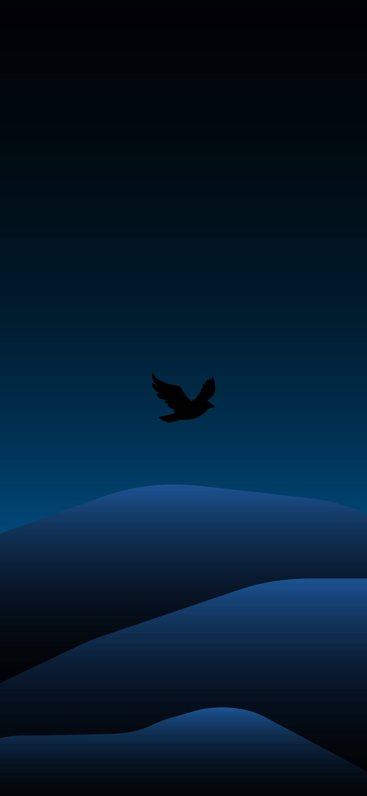 Птица летит минималистичный тёмный iPhone Шпалери