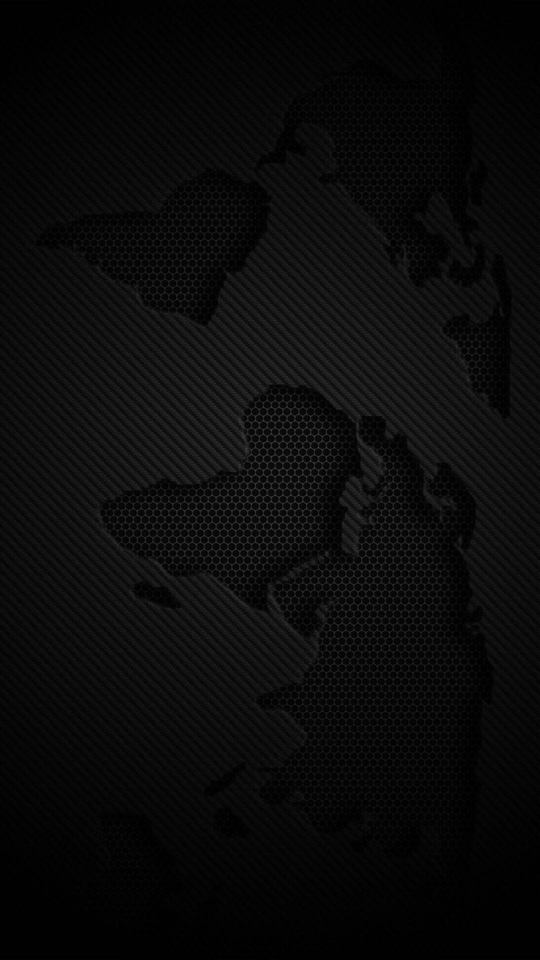Гексагональна мапа світу суцільний чорний iPhone Шпалери
