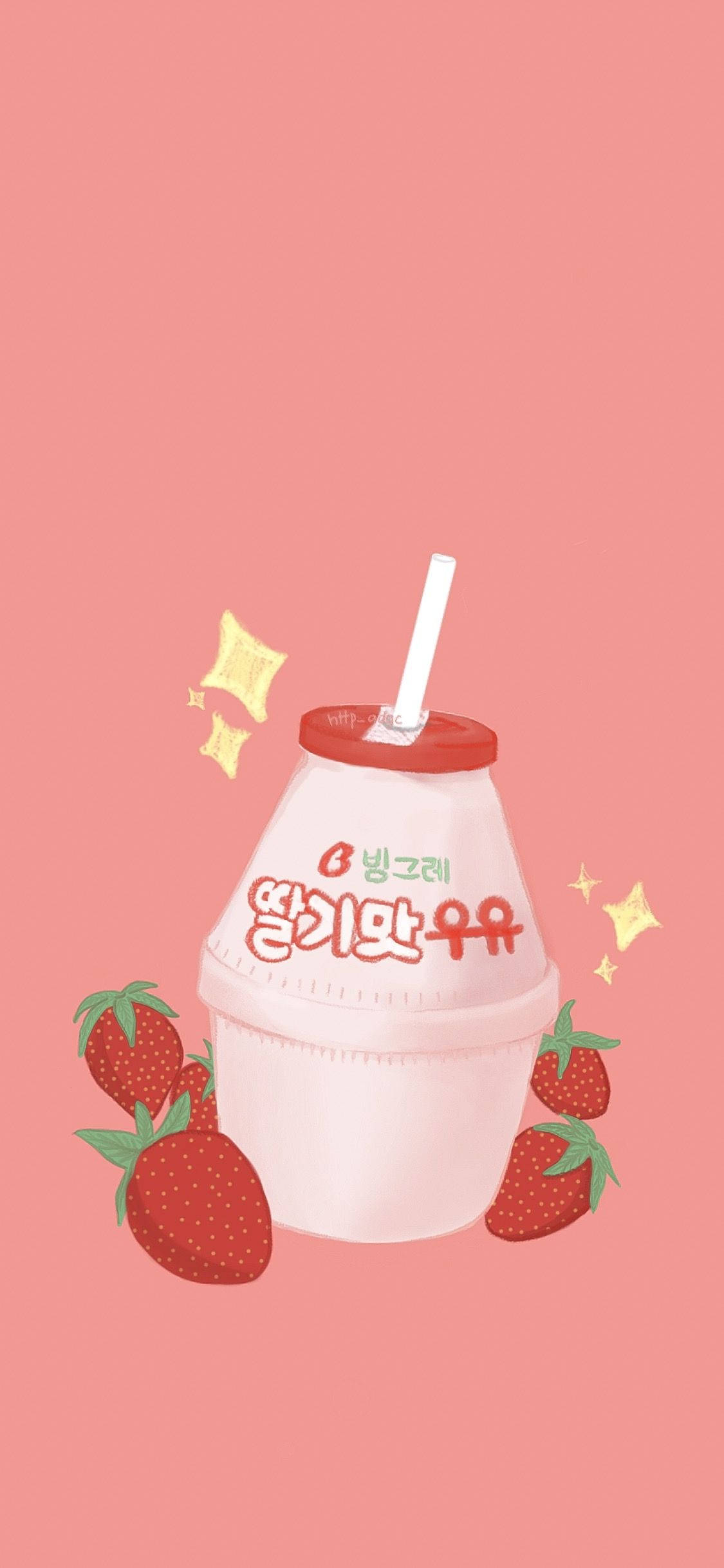 Полуничне молоко милий iPhone Шпалери