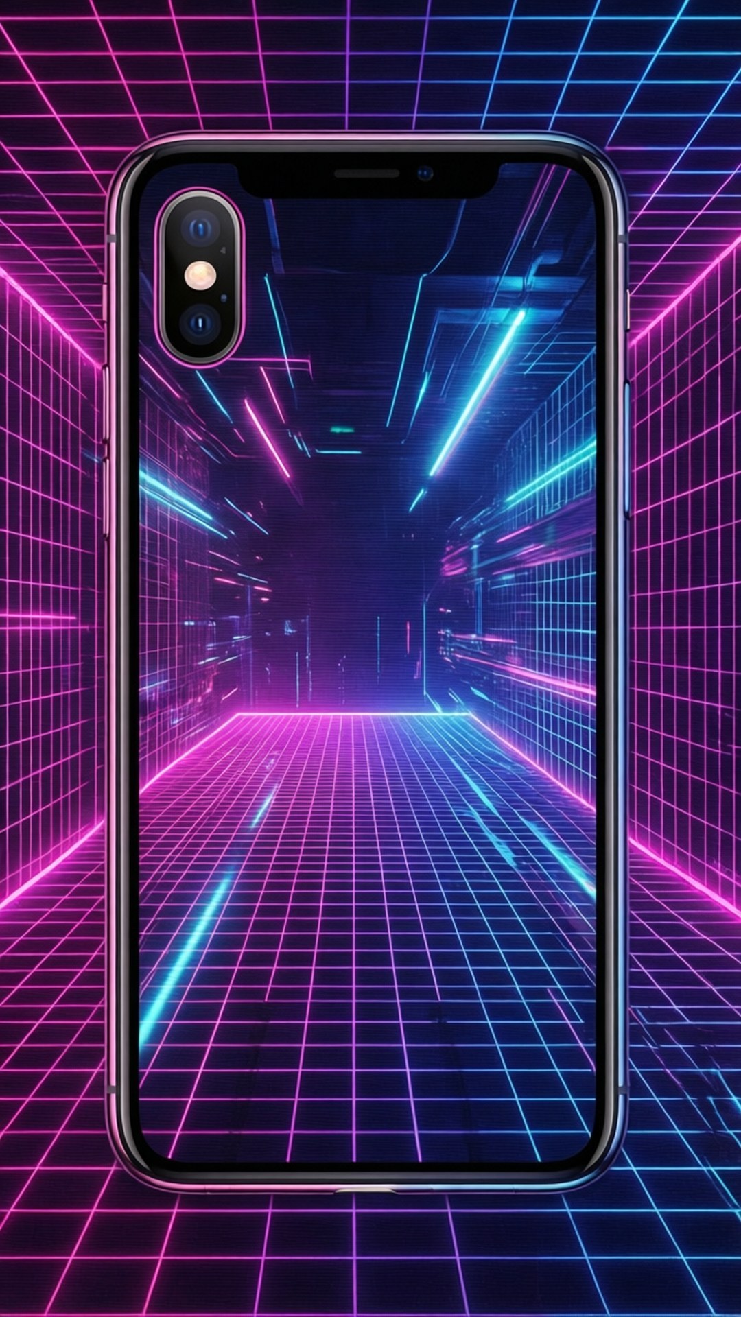 Неонова сітка iPhone X Шпалери