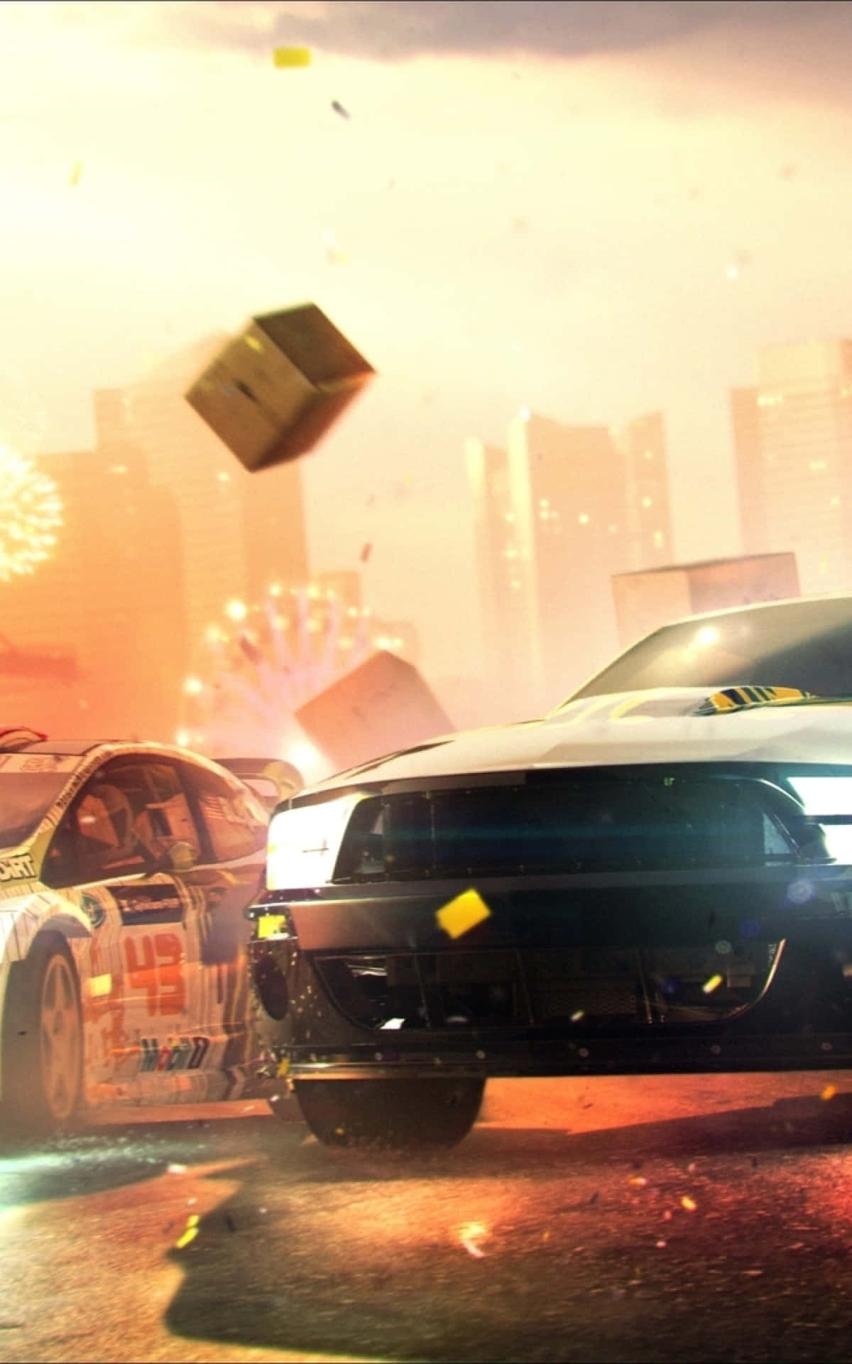 Фон iPhone X Dirt Showdown с картонною коробкою Шпалери