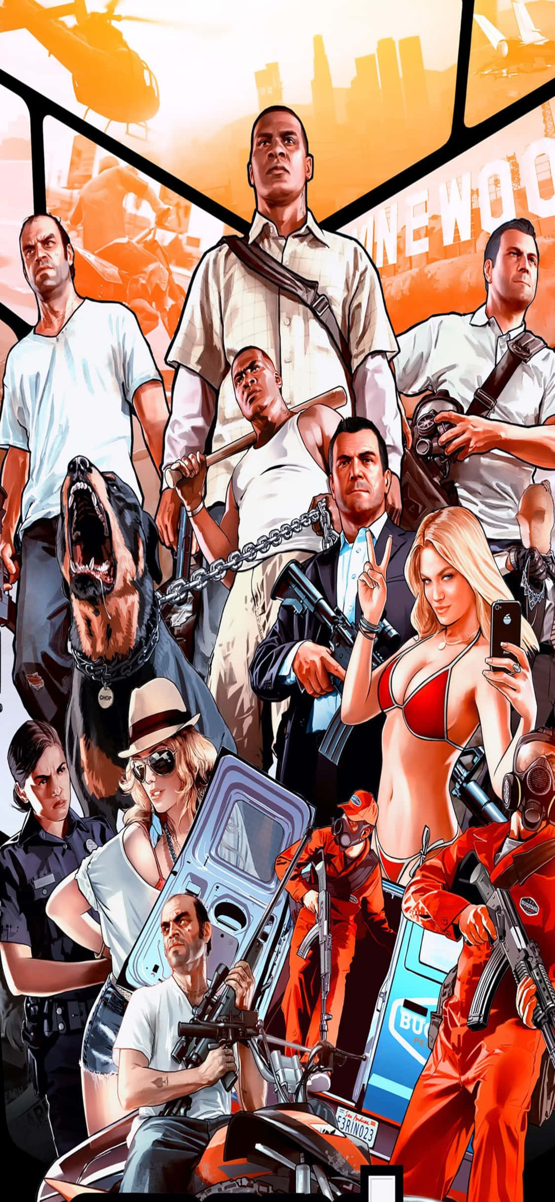 iPhone X Grand Theft Auto V Фон і персонаж Шпалери