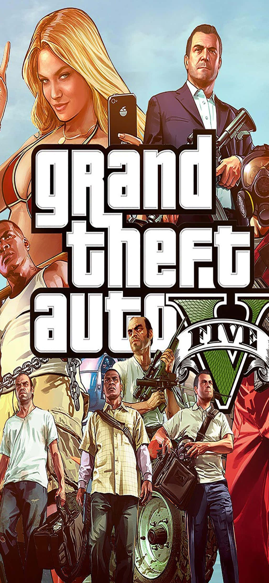 iPhone X Grand Theft Auto V Фон ігровий персонаж Шпалери