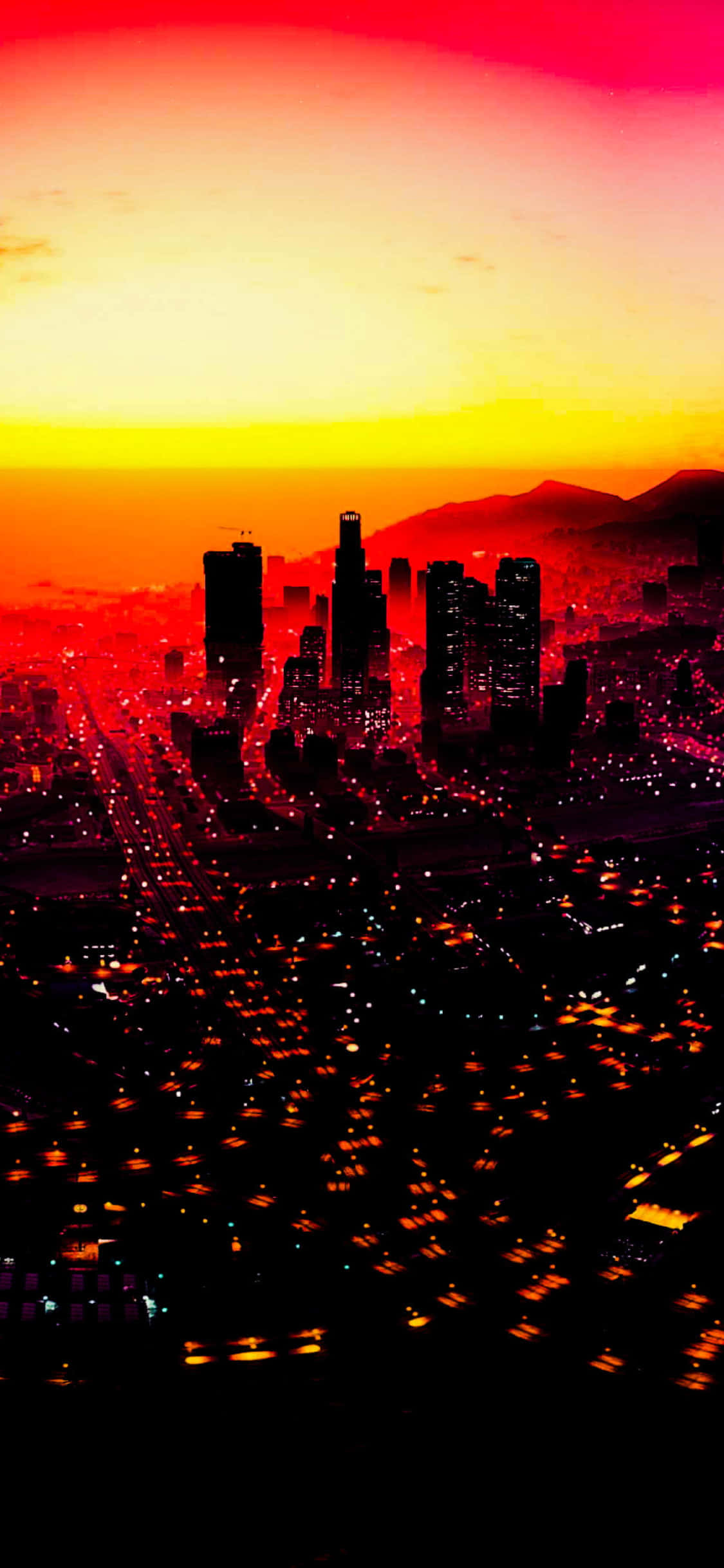 iPhone X Grand Theft Auto V Фон Красный Закат Шпалери