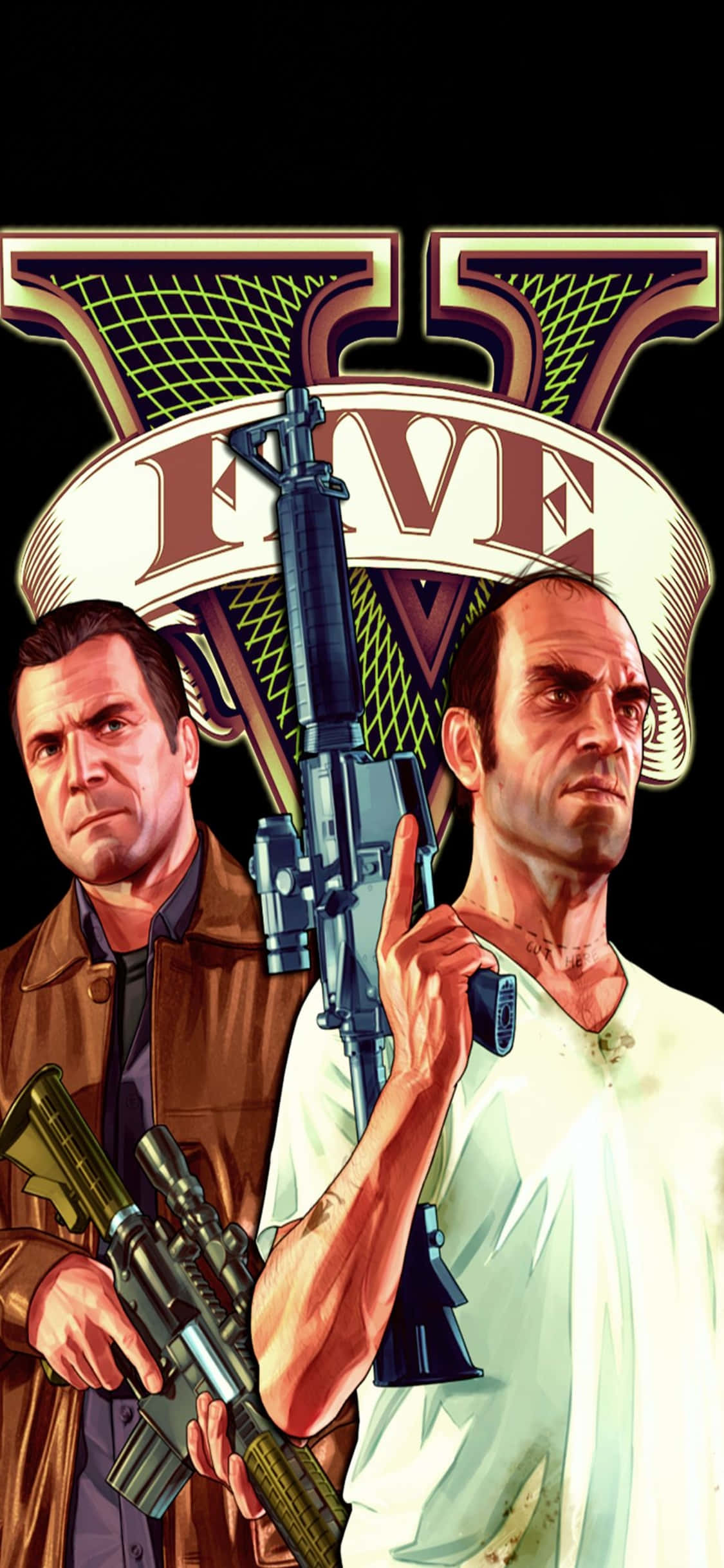 Фон iPhone X Grand Theft Auto V Майкл і Тревор Шпалери