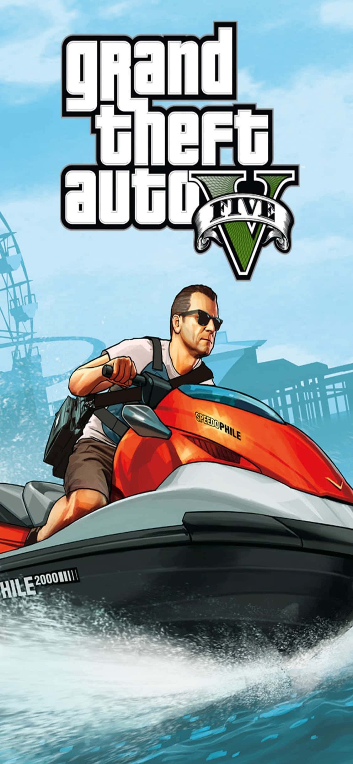 iPhone X Grand Theft Auto V Фон і Водный Мотоцикл Шпалери