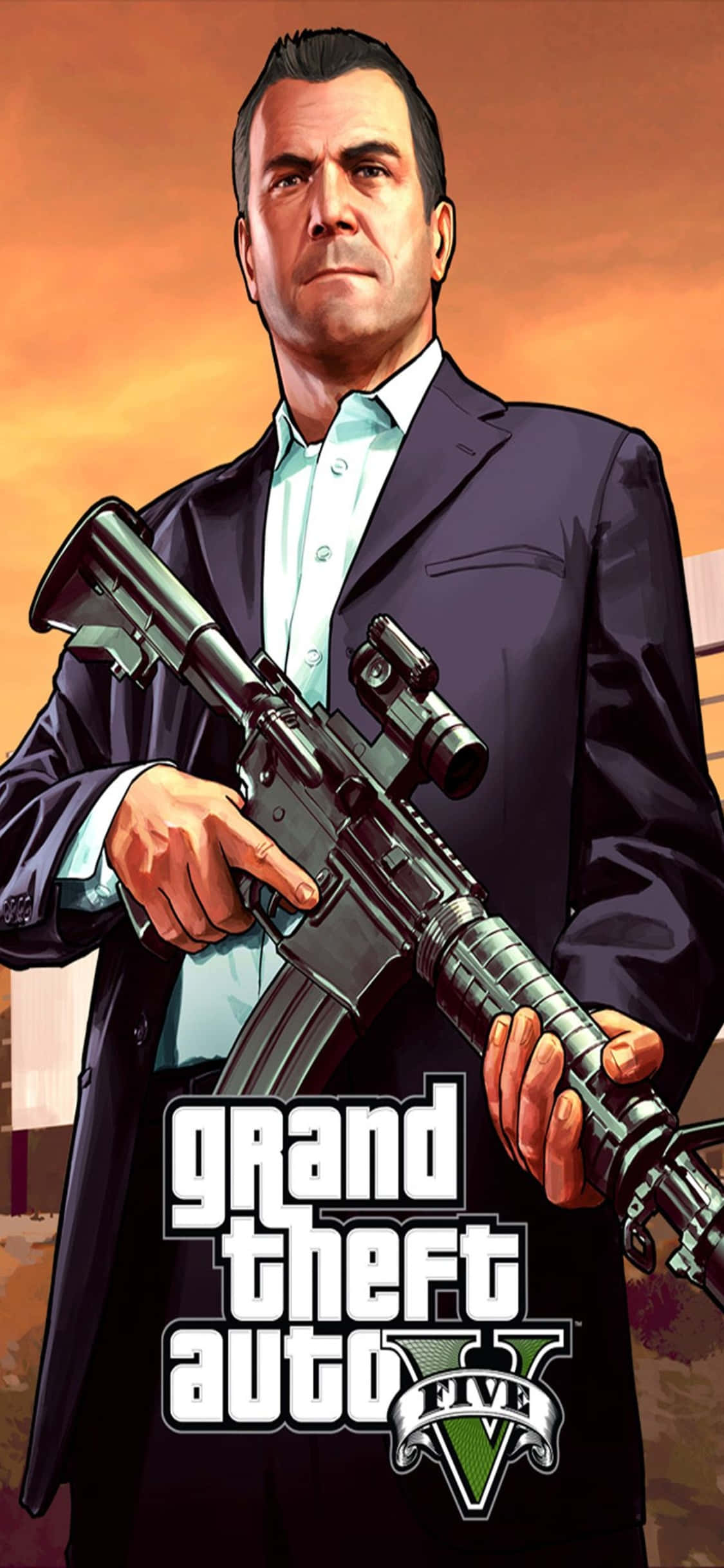 iPhone X Grand Theft Auto V Фон Пістолет і Майкл Шпалери