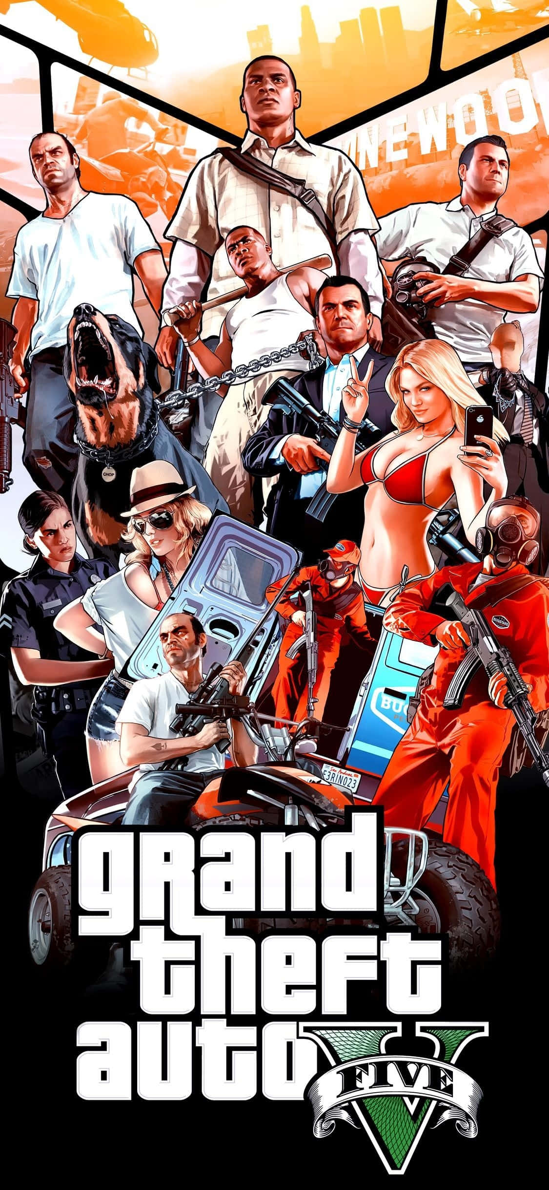 Персонаж на фоні iPhone X Grand Theft Auto V Шпалери