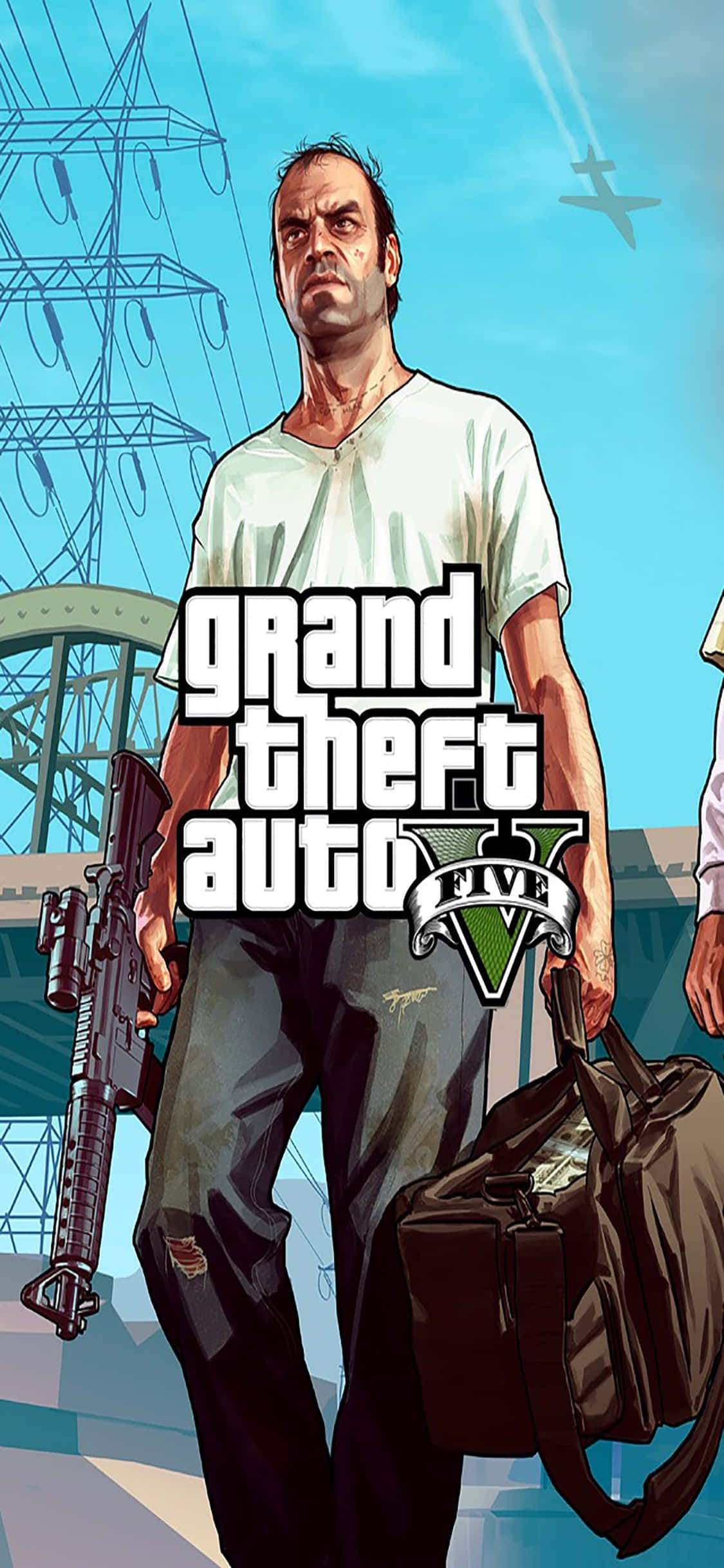 Фон iPhone X Grand Theft Auto V: Тревор и сумка Шпалери