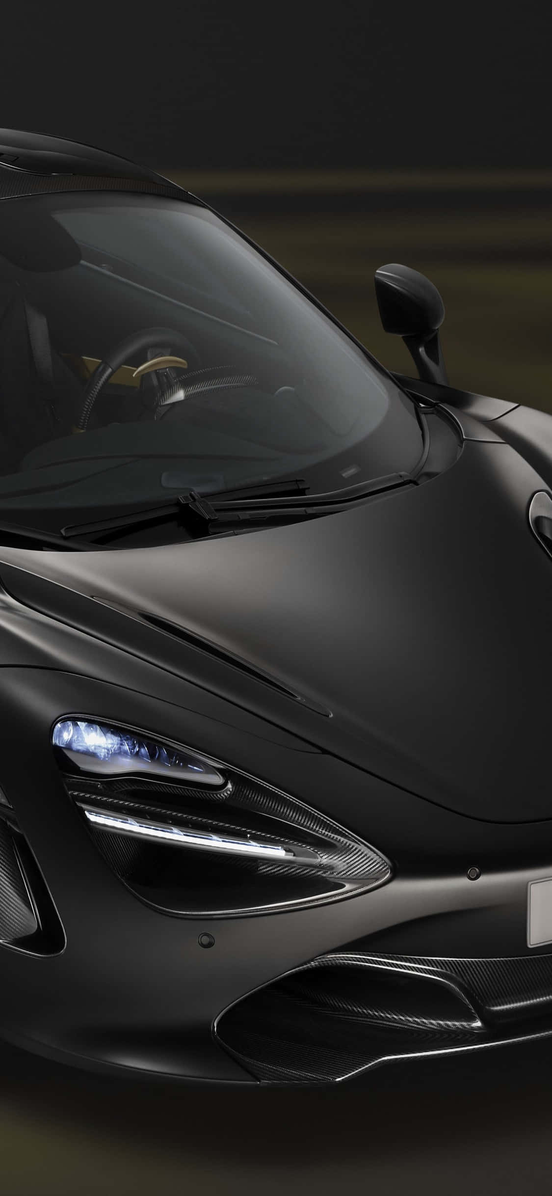 iPhone X McLaren 720s на чорному фону Шпалери