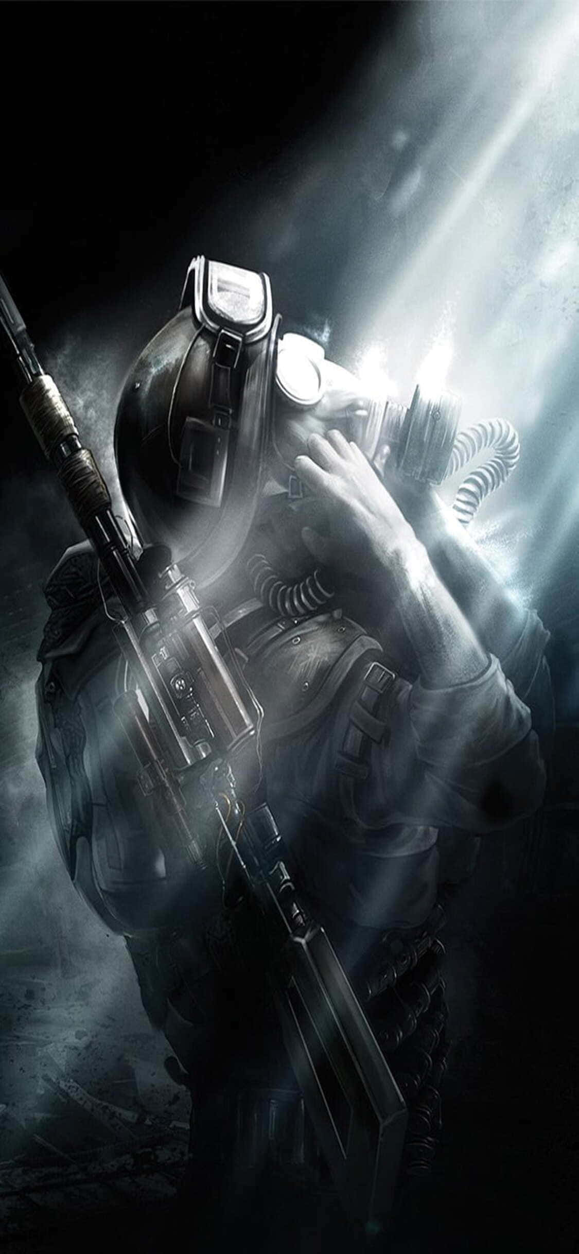 Взгляд на яркий свет iPhone X Metro Last Light фон Шпалери