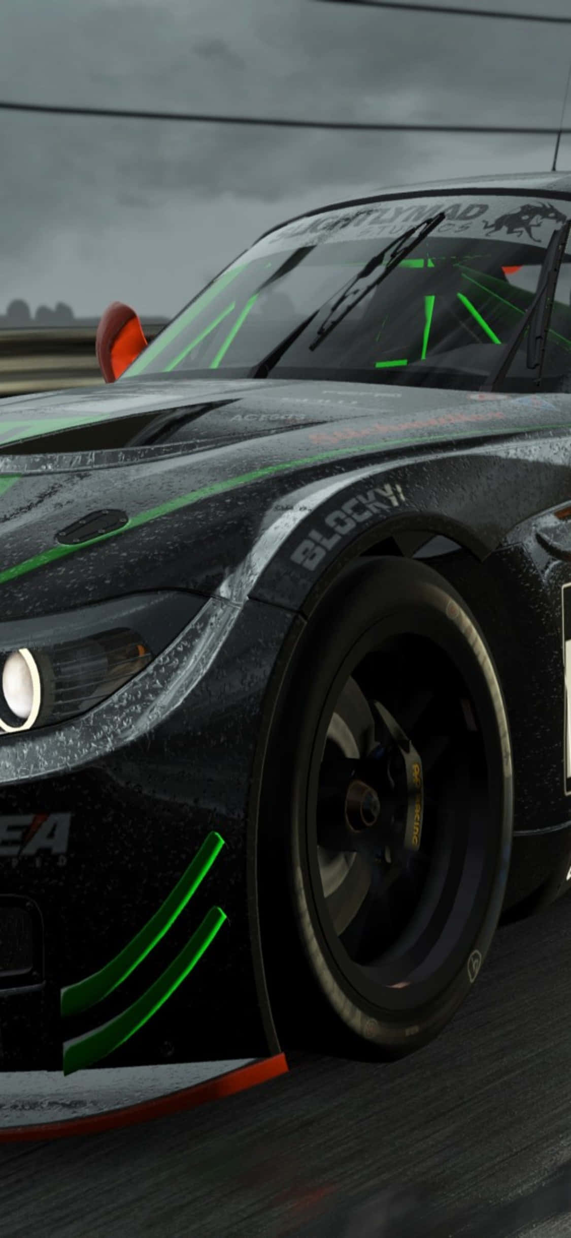 iPhone X Project Cars фон глянцевый черный BMW Z4 GT3 (E89) Шпалери