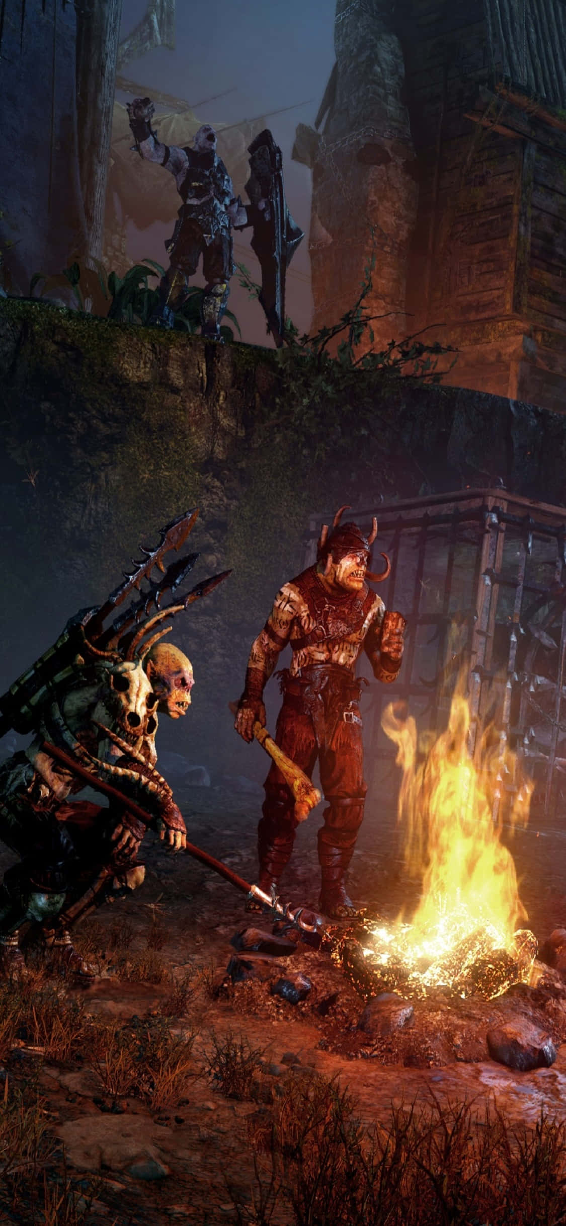 iPhone X Shadow Of Mordor Background Enemies Шпалери
