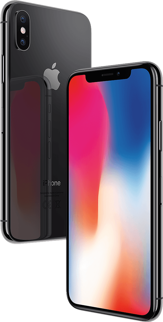 iPhone X Space Gray спереди и сзади Шпалери