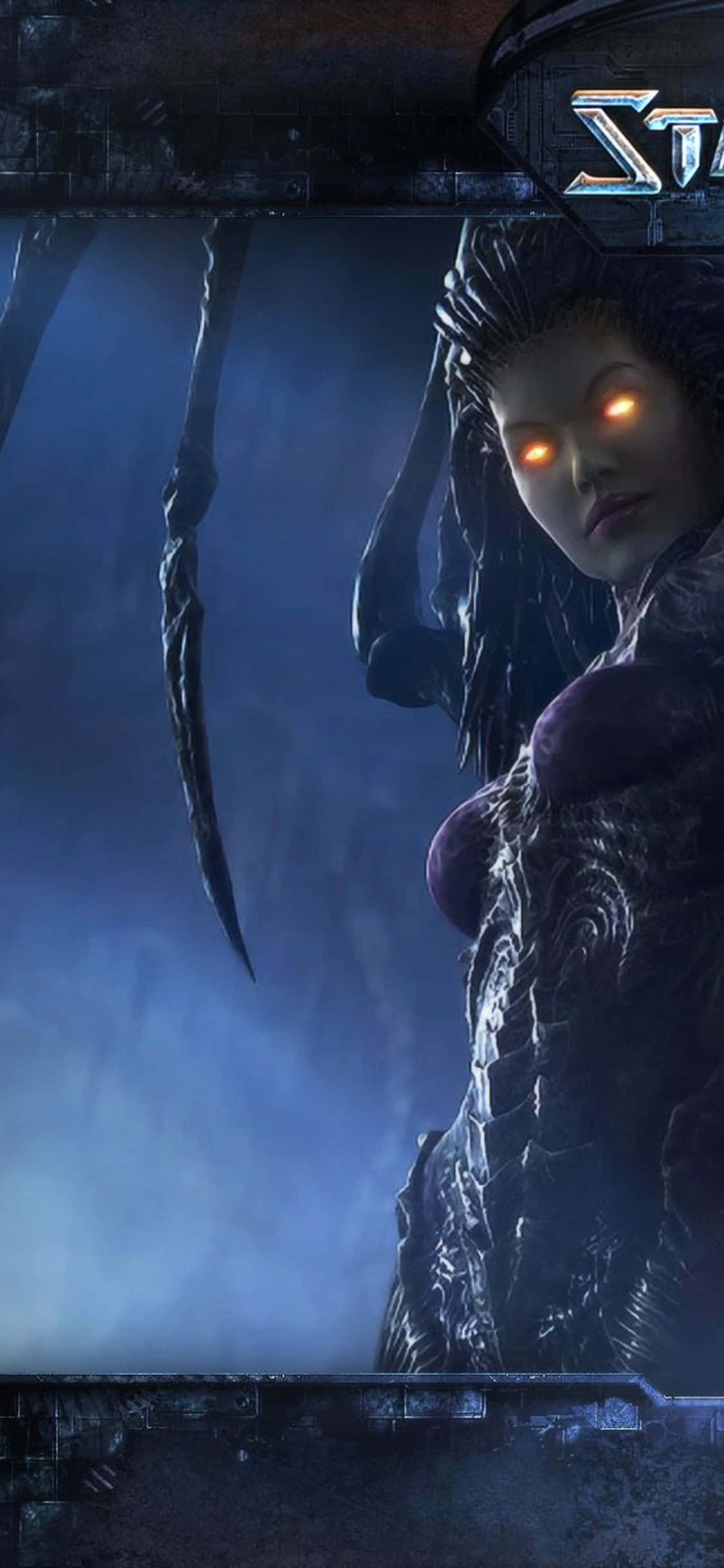 iPhone X Starcraft II фон Желтые глаза Шпалери