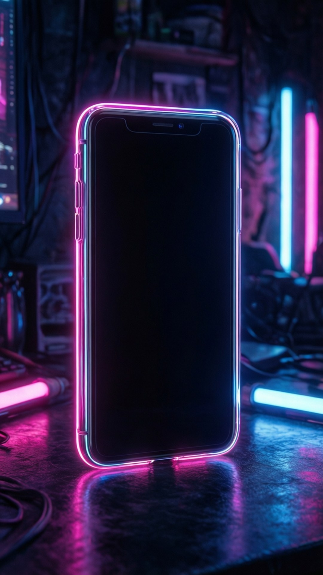 Неоновий край iPhone XR Шпалери