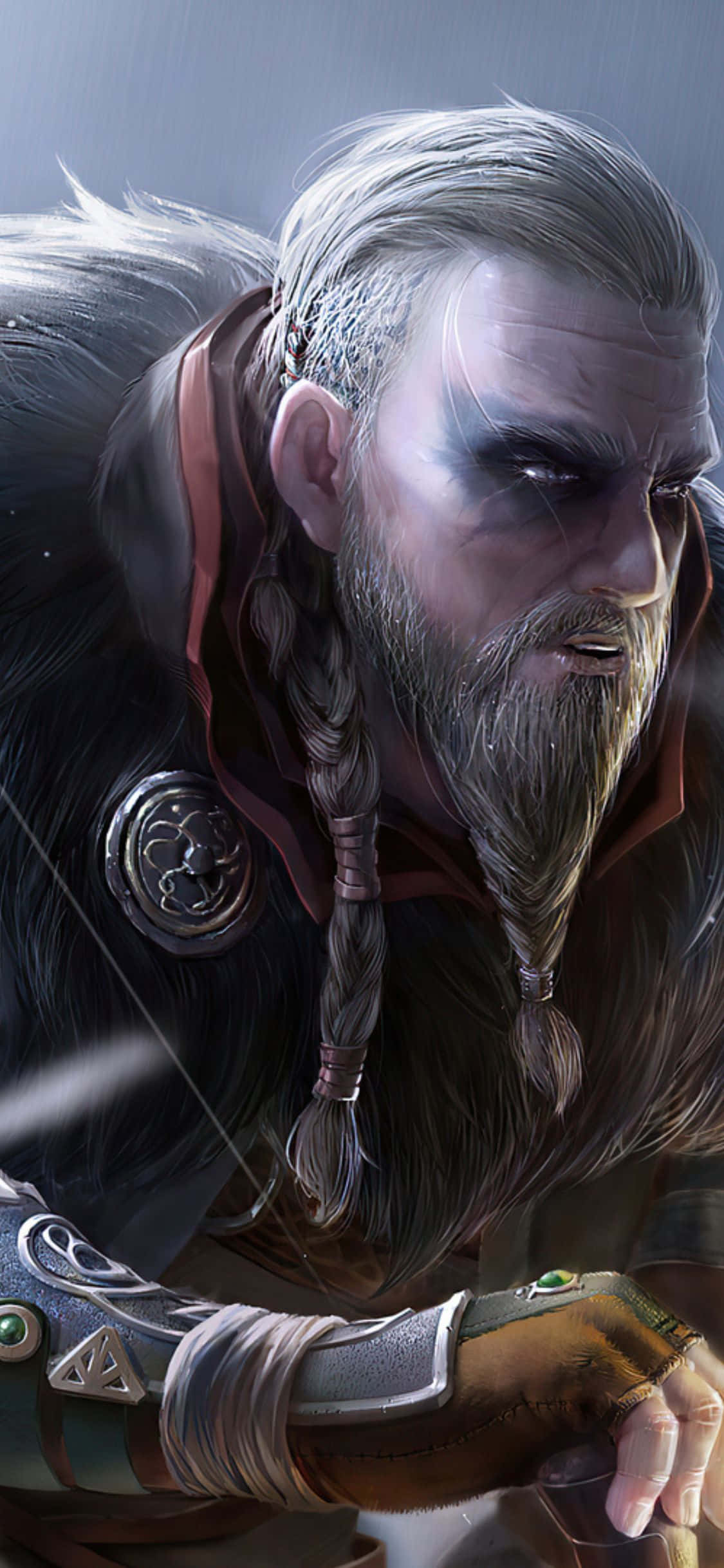 iPhone Xs Assassin's Creed Valhalla Фанарт-живопись Ейвора Шпалери