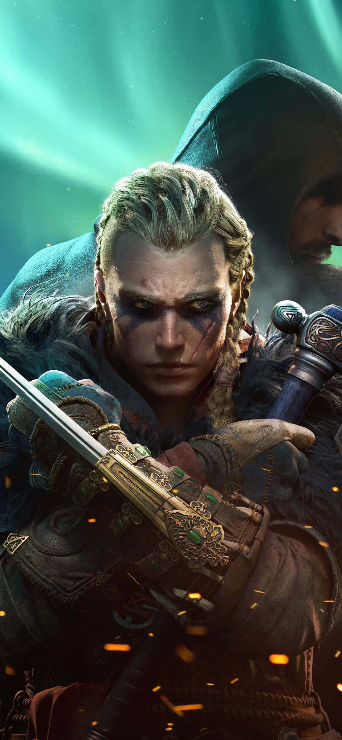 iPhone Xs Assassin's Creed Valhalla Женщина Ейвор в роли ассасина Шпалери