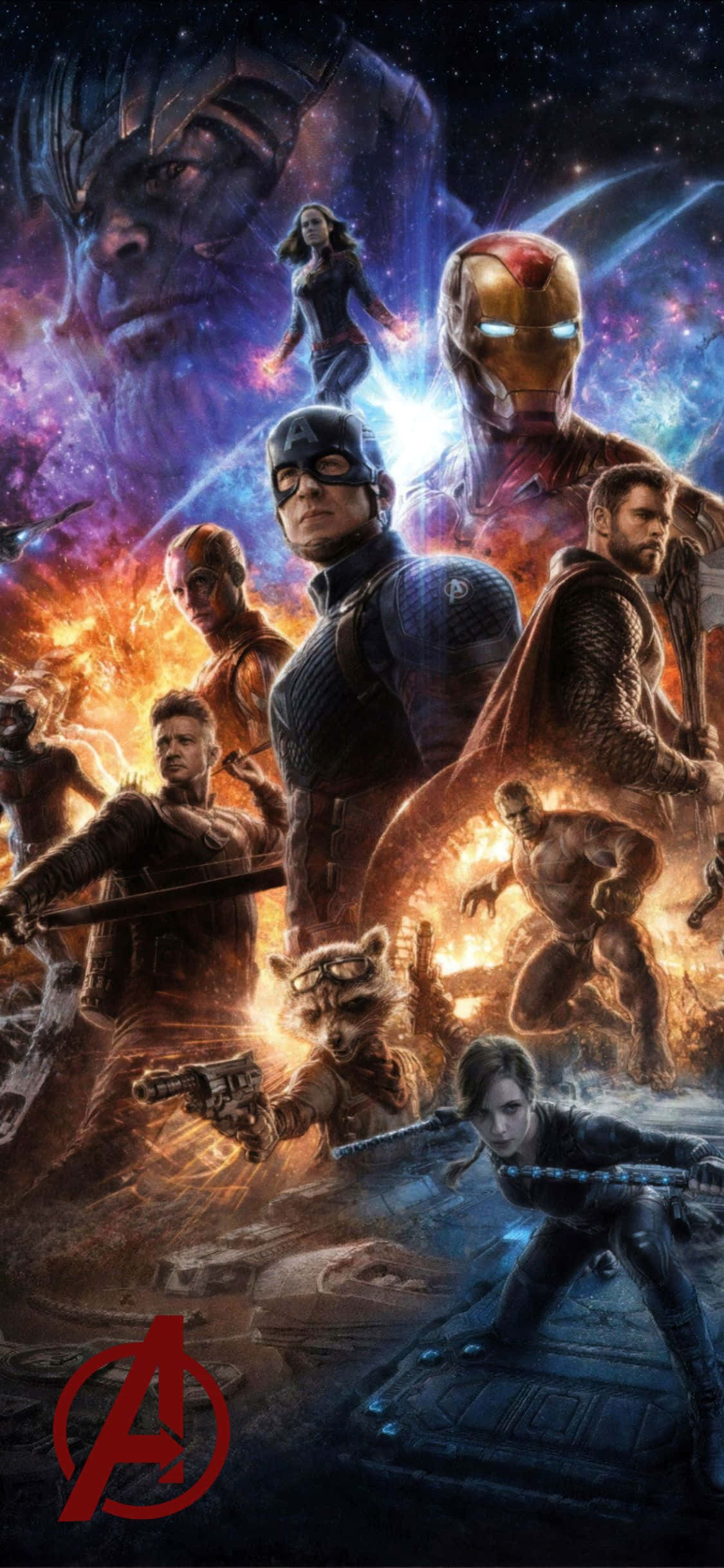 iPhone XS Avengers Background Thanos And The Heroes Шпалери
