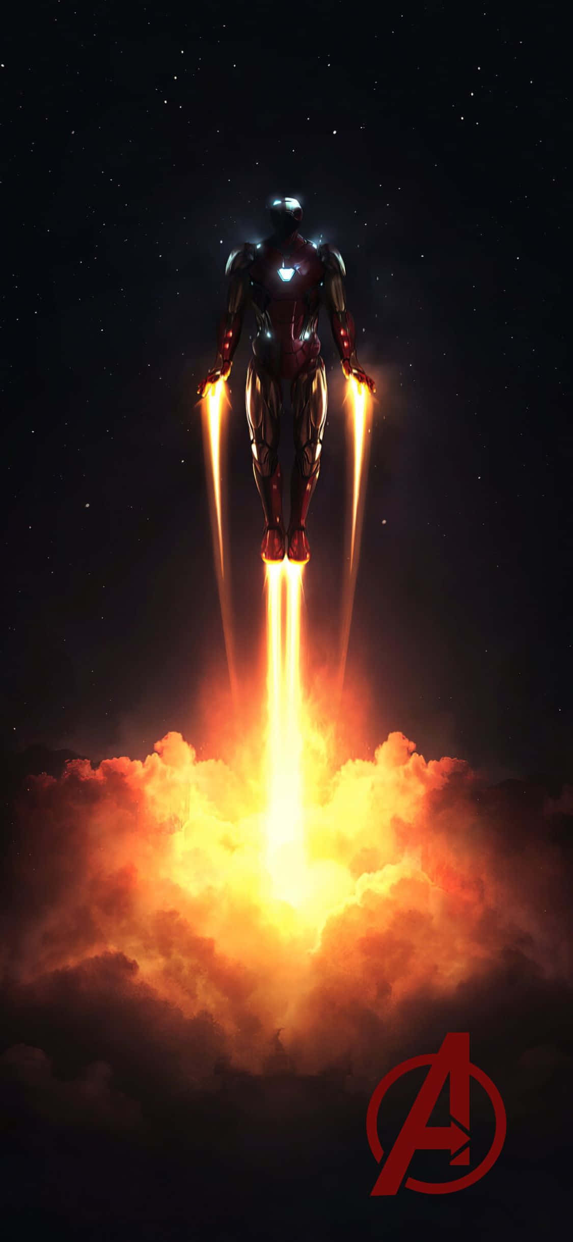 Фон iPhone XS Avengers: Залізний человек в полете Шпалери