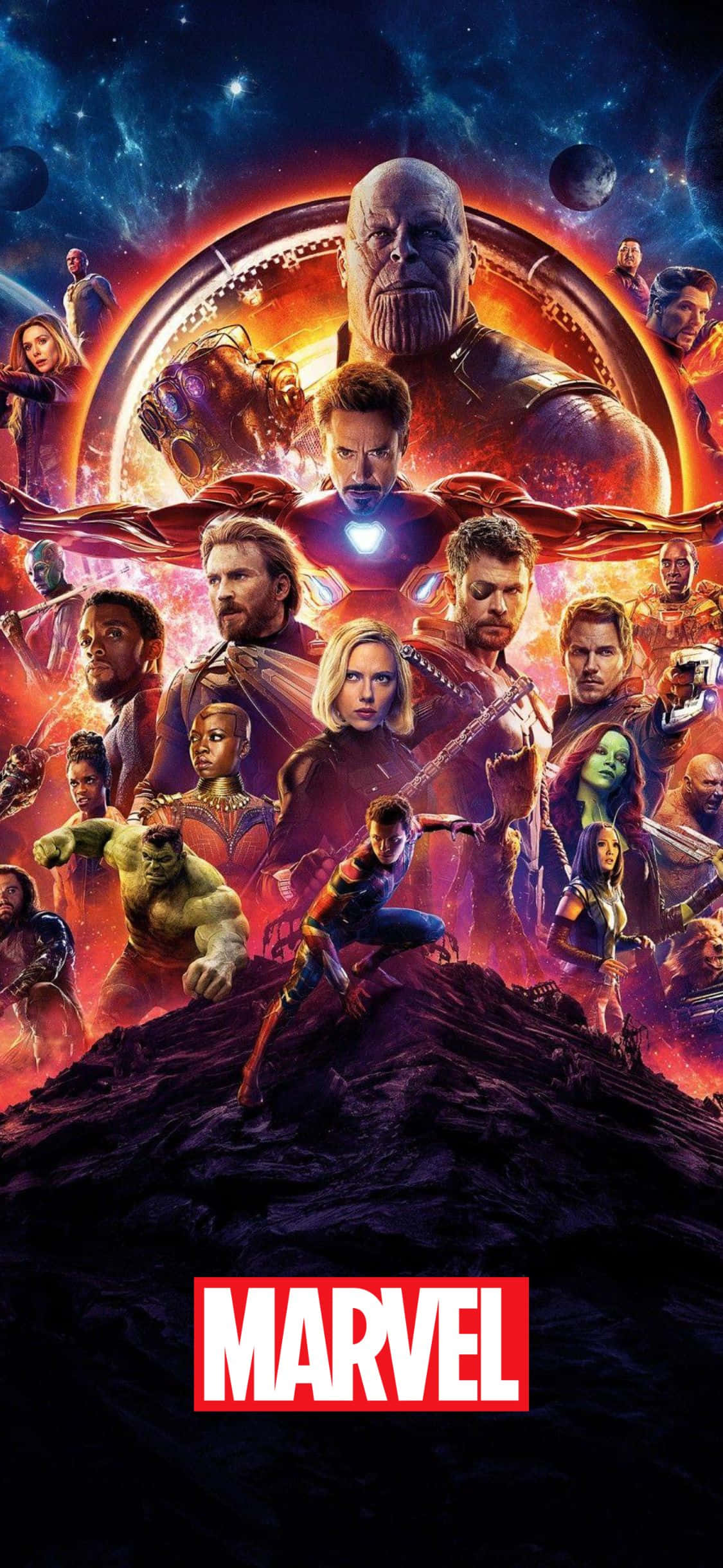 Постер Мстители: Война бесконечности iPhone XS Marvel фон Шпалери