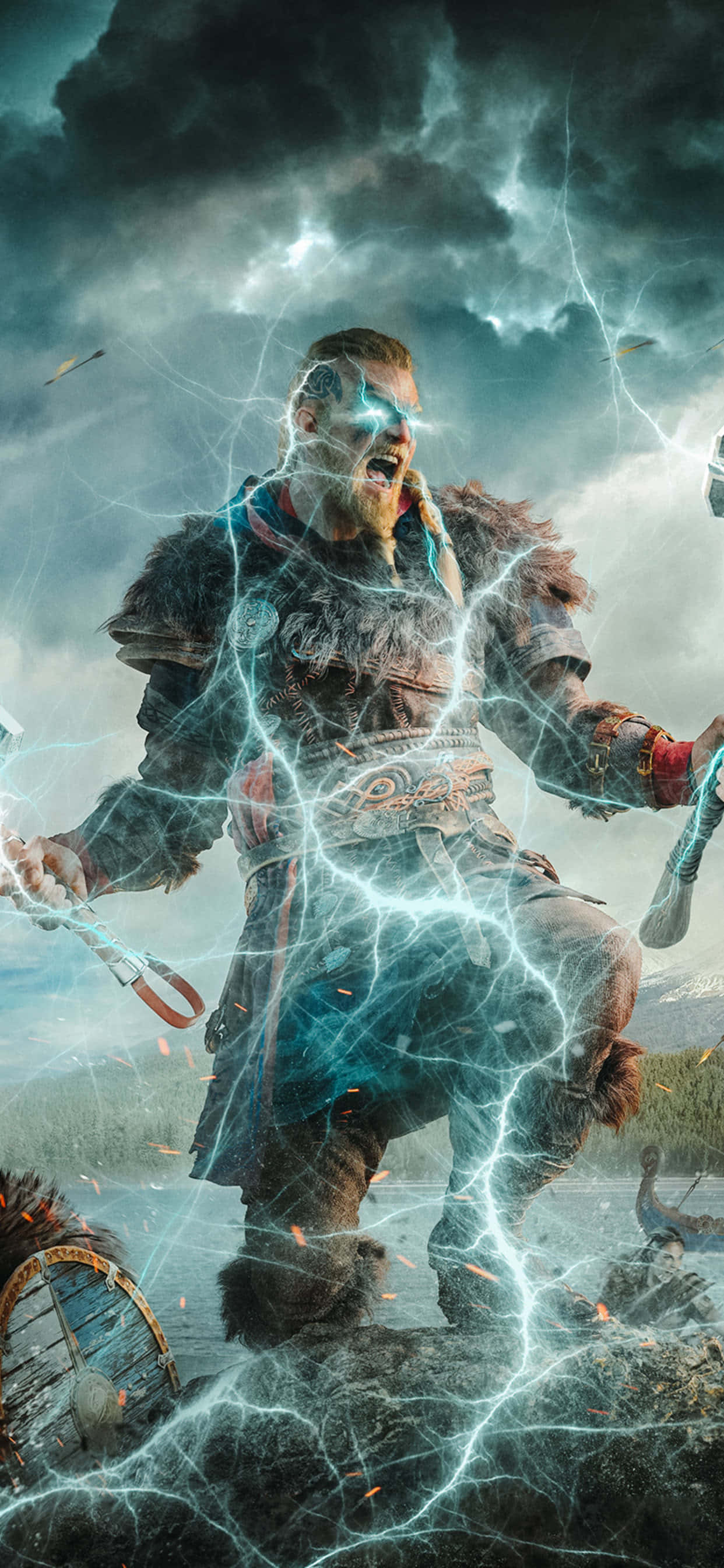 Боевой клич Эйвор iPhone Xs Max Assassin's Creed Valhalla Фон Шпалери