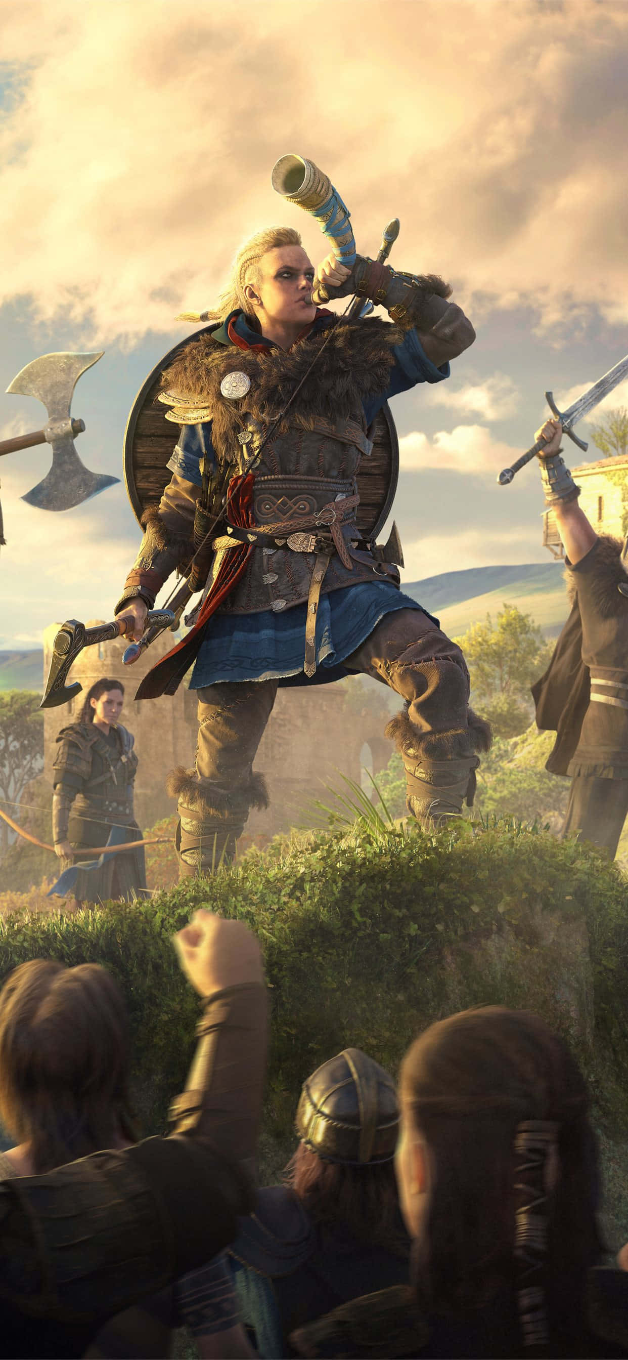 Вікінги Гьяллархорн iPhone Xs Max Assassin's Creed Valhalla Фон Шпалери