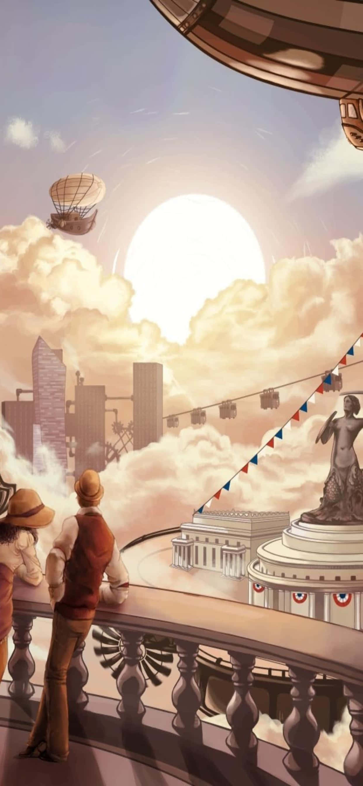 iPhone Xs Max Bioshock Infinite Портрет Небесный Фон Шпалери