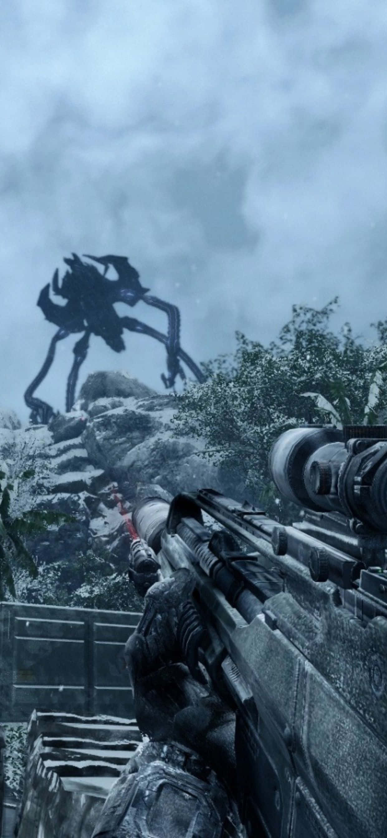 «Командуйте полем боя с легендарной мощью и графикой на iPhone Xs Max Crysis Warhead.» Шпалери