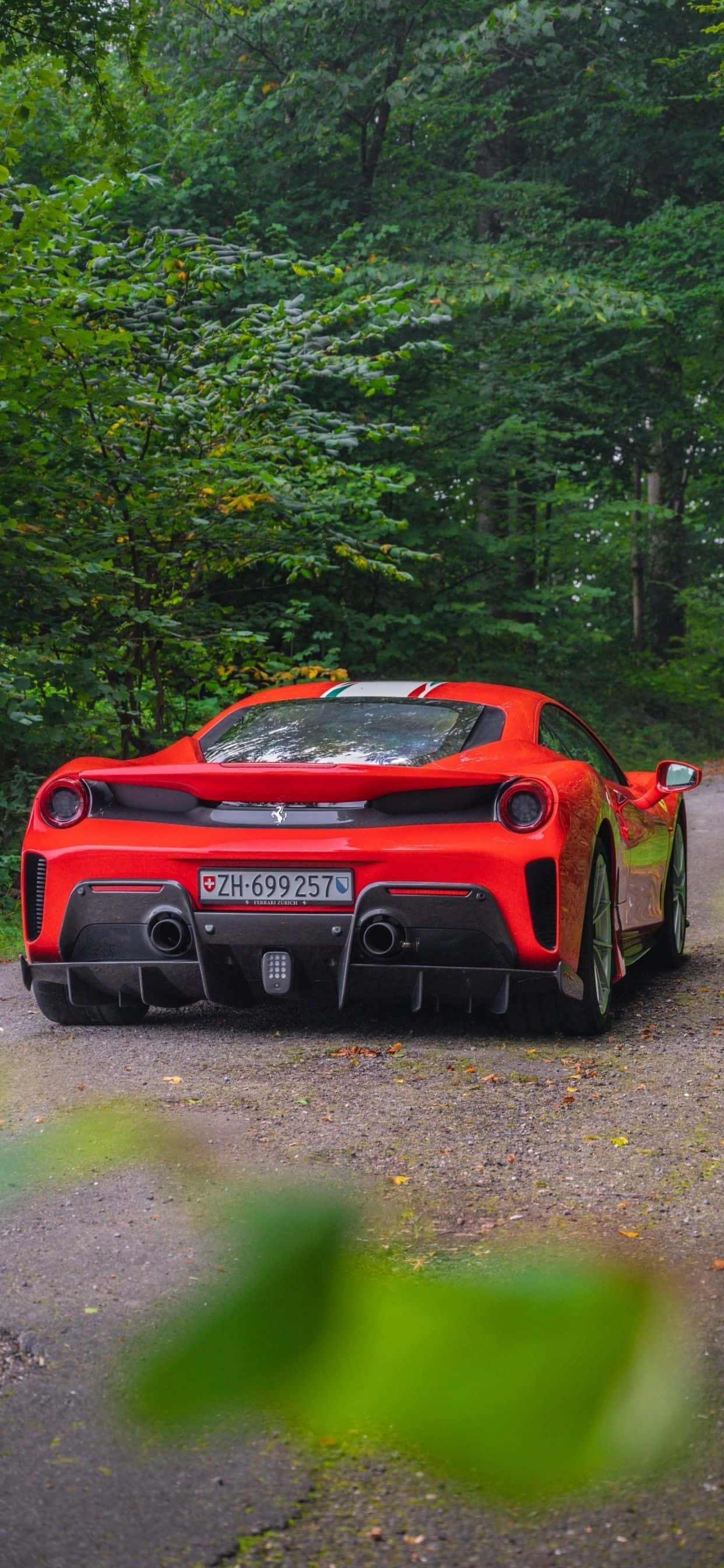 iPhone Xs Max Ferrari Фон Припаркований Червоний Ferrari 488 Pista Шпалери