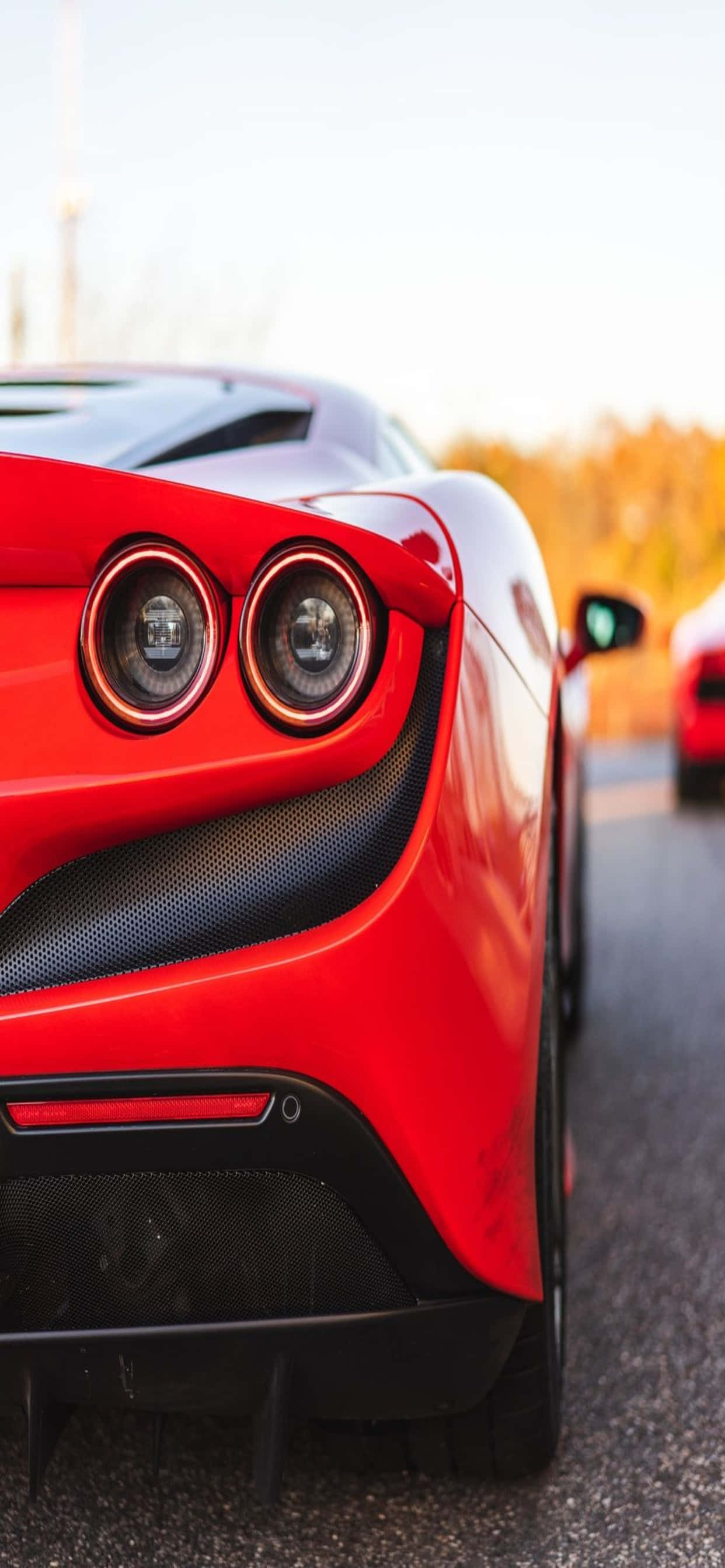 iPhone Xs Max Ferrari Background Rear Of A Red Ferrari F8 Tributo Шпалери