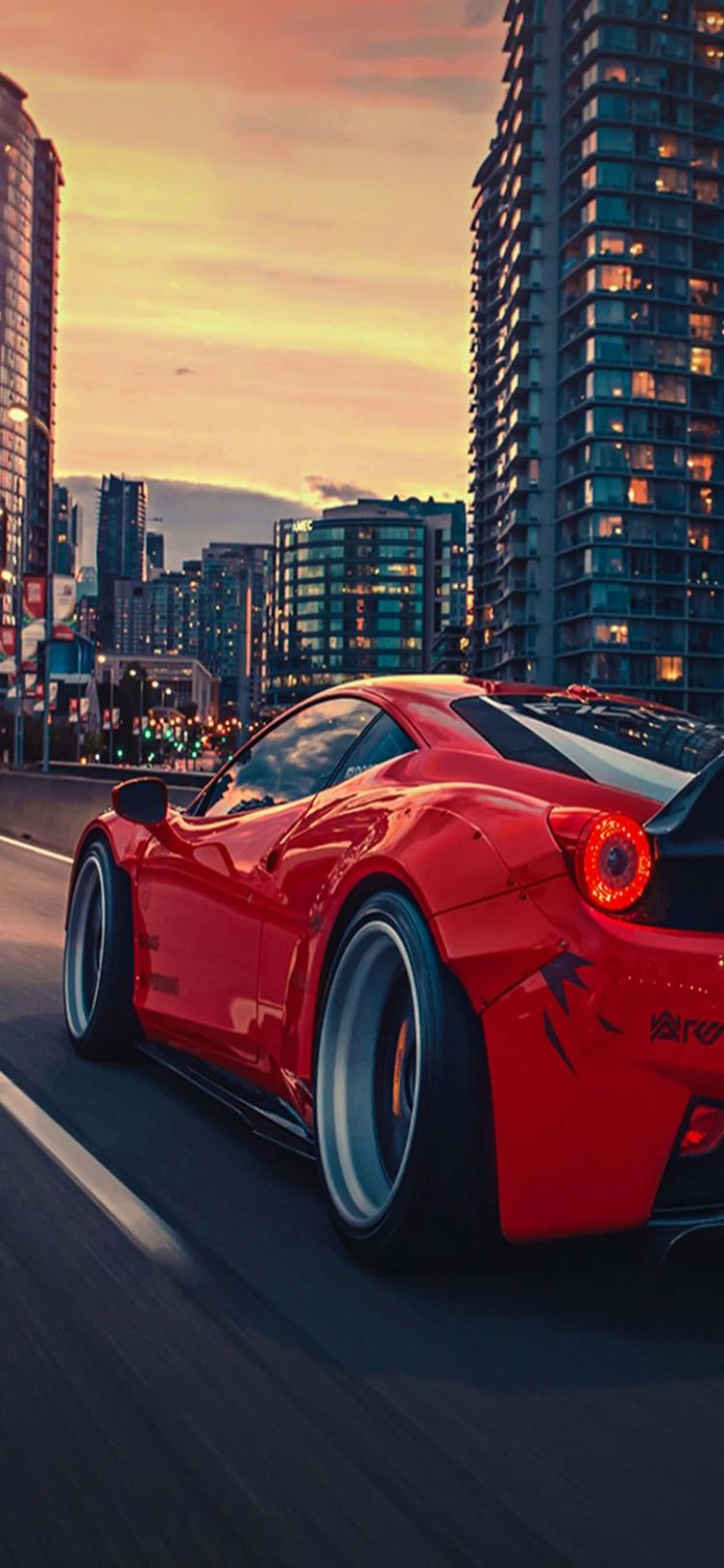 iPhone Xs Max Ferrari Фон Глянцевый Красный Ferrari 458 Шпалери