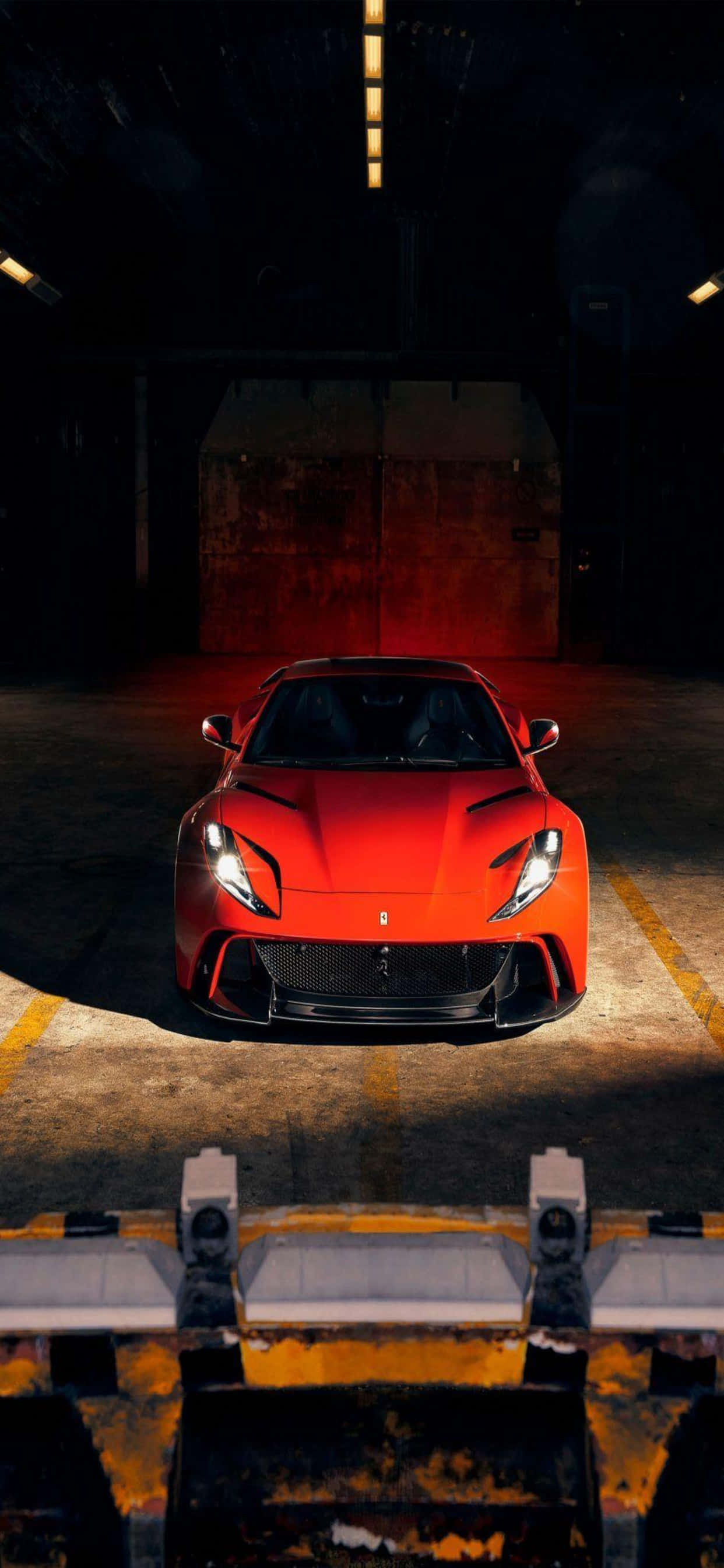 iPhone Xs Max Ferrari Background Красный Ferrari 812 Superfast на складе Шпалери
