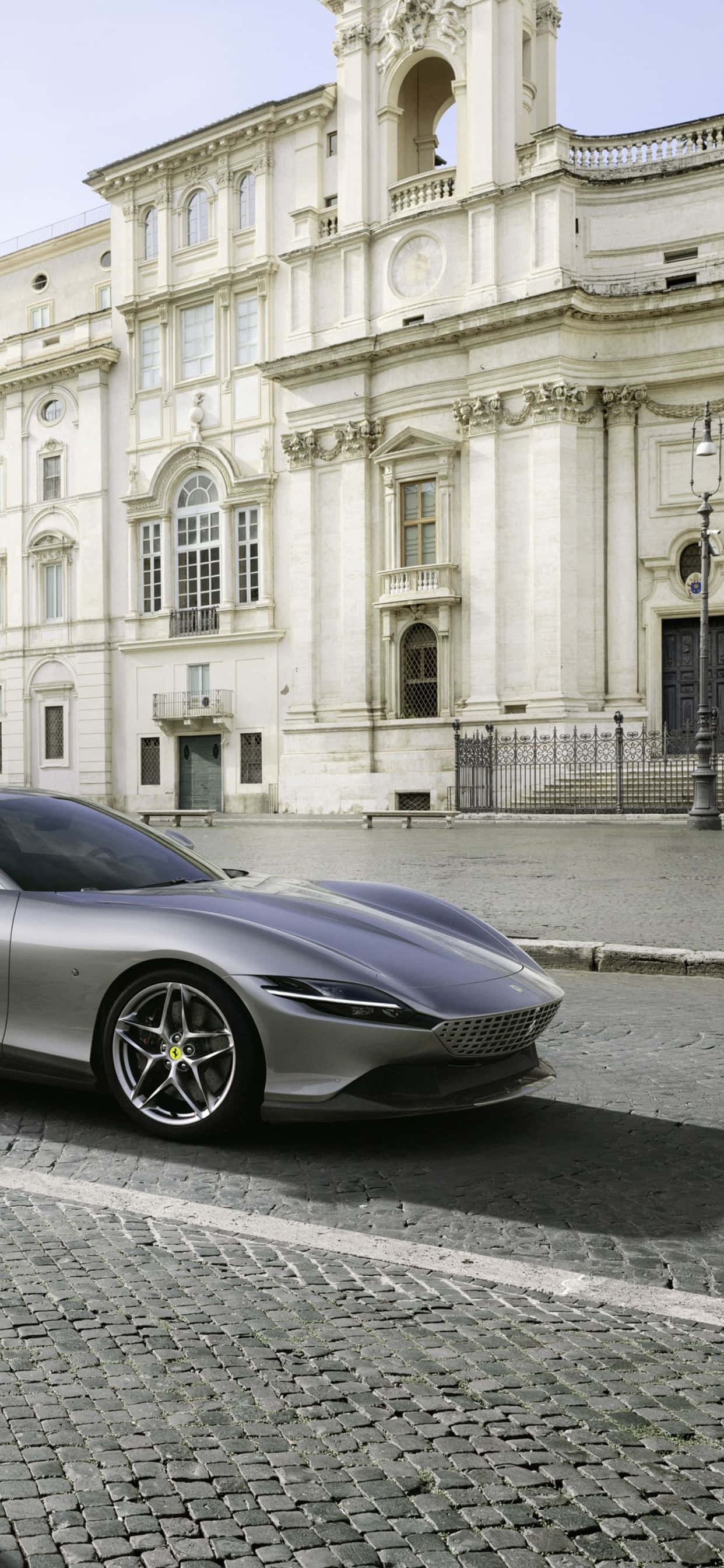iPhone Xs Max Ferrari фон серый Ferrari Roma Шпалери