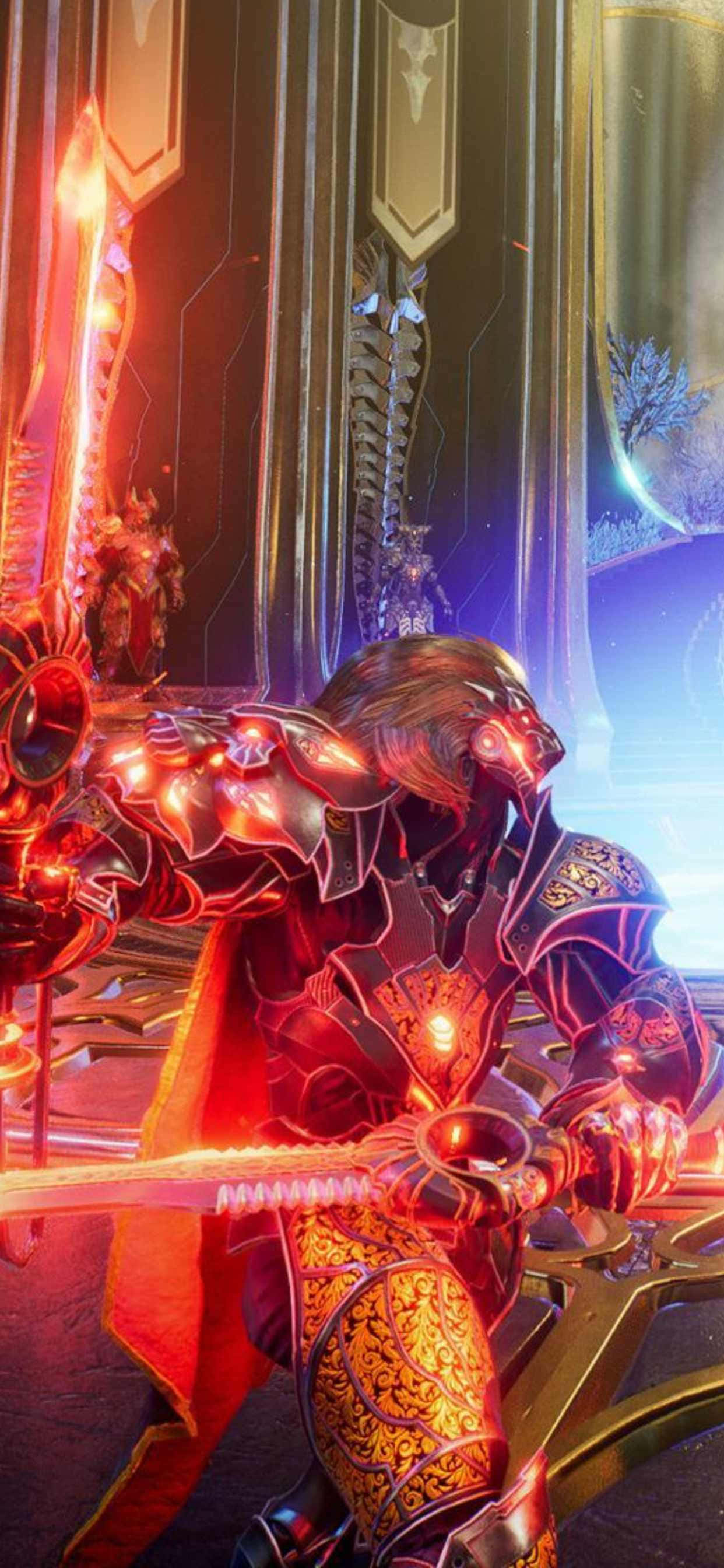 iPhone Xs Max Godfall Silvermane Два Меча Фон Шпалери