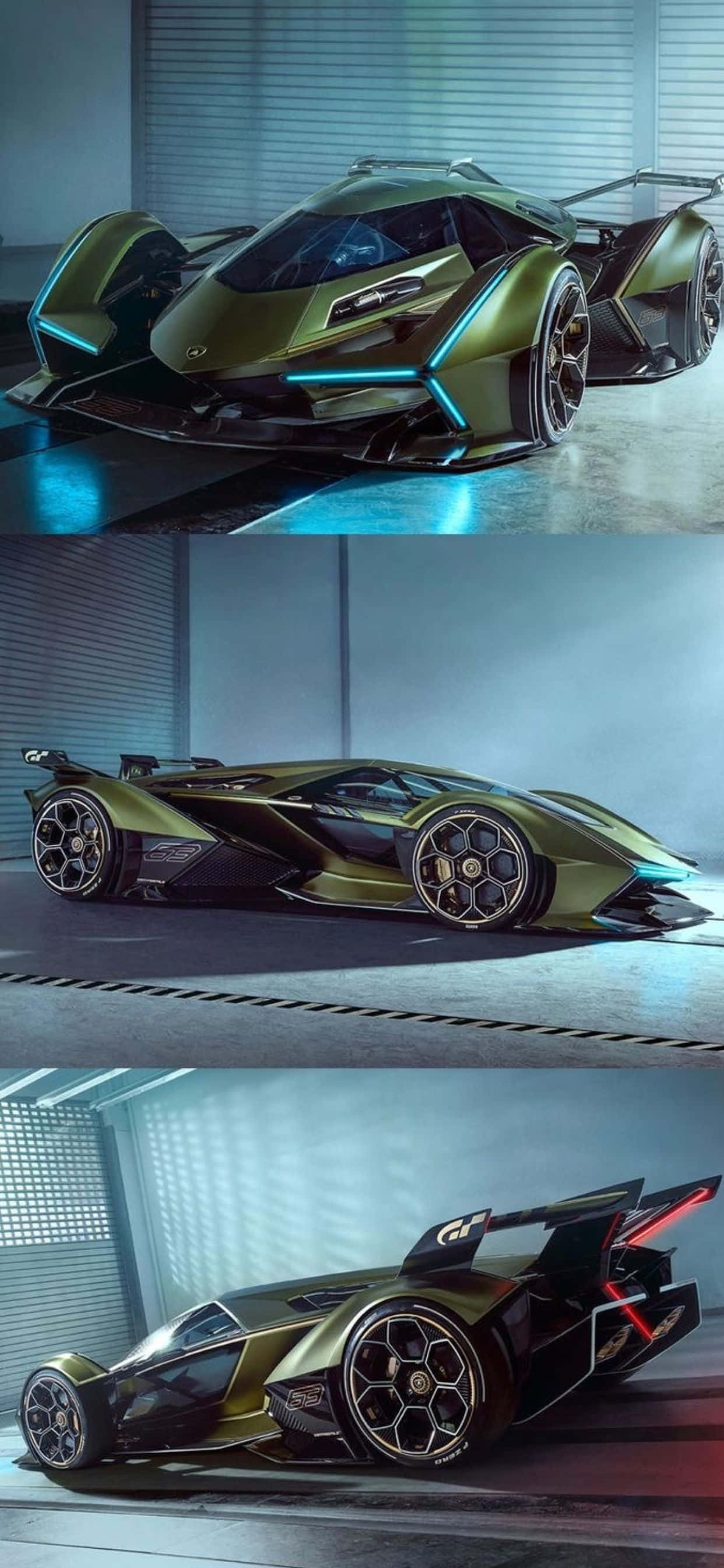 Фон iPhone XS Max Lamborghini V12 Vision GT Шпалери