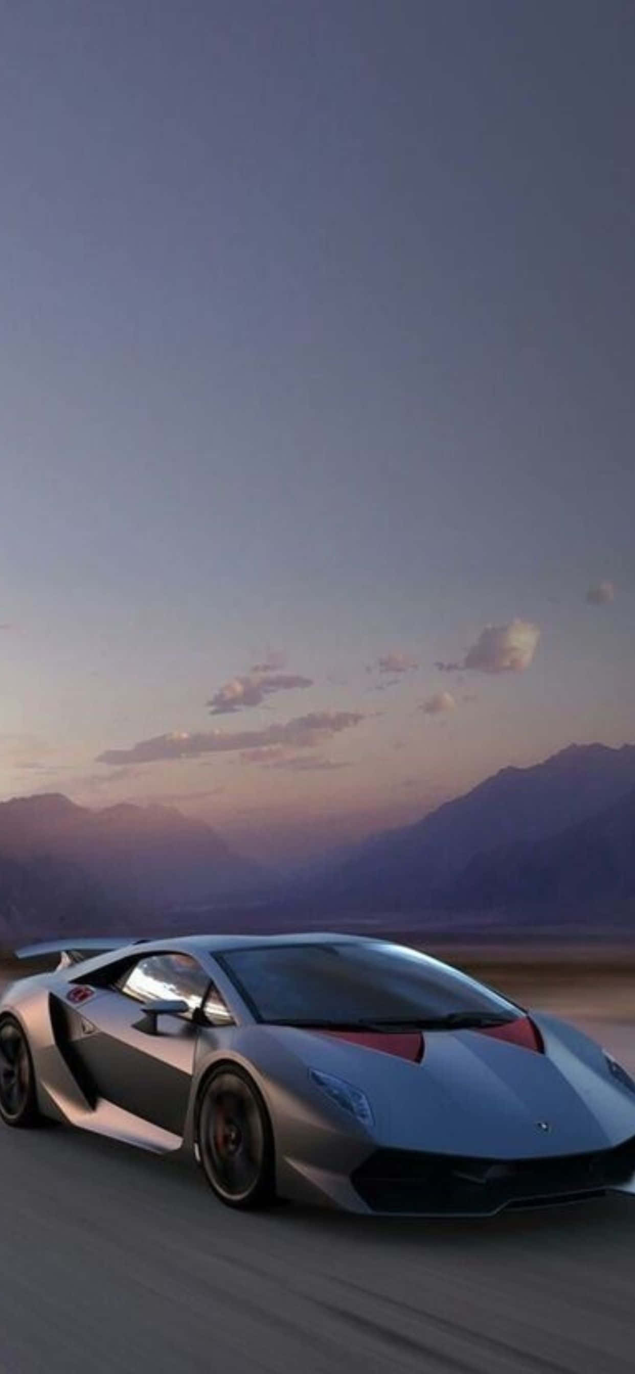 iPhone XS Max Lamborghini Sleek Gray Background Шпалери