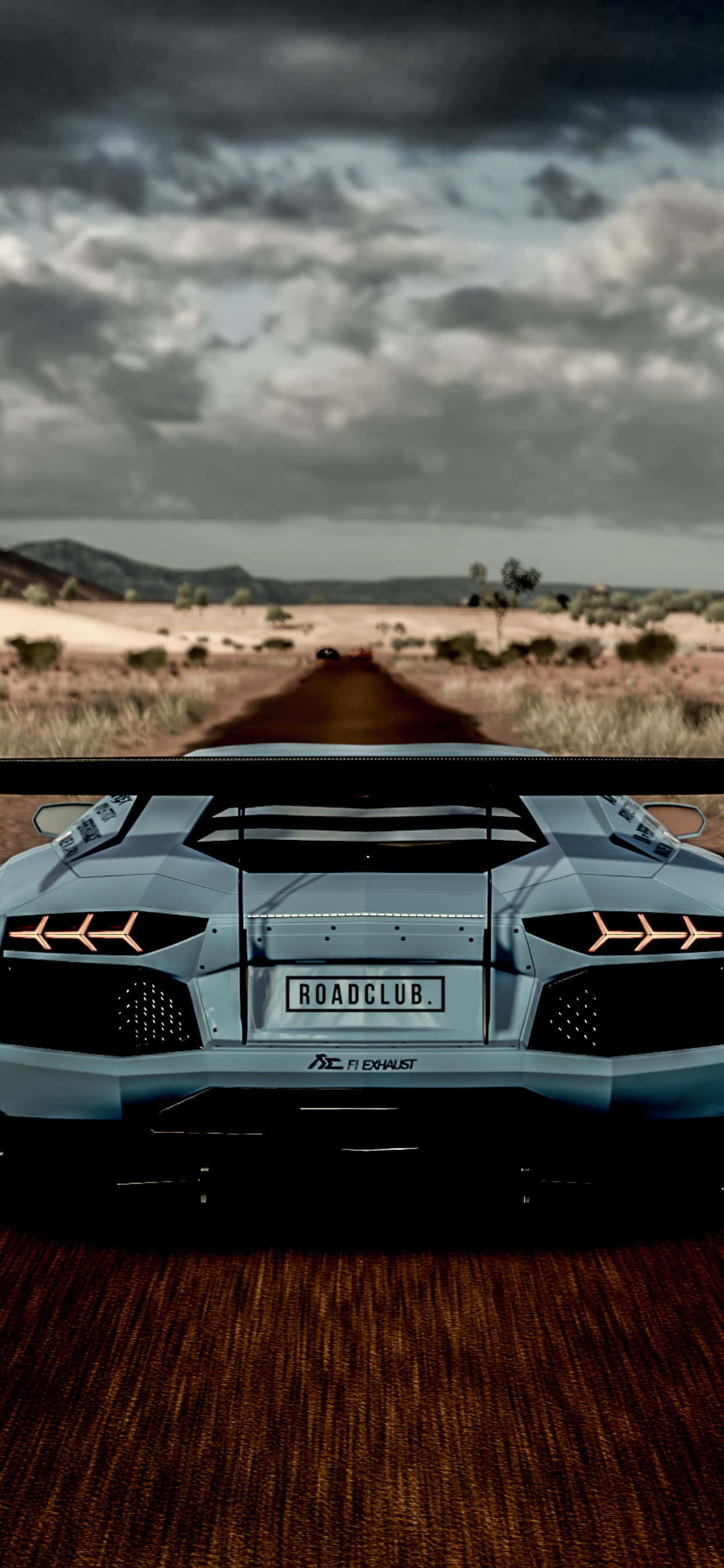 Фон iPhone XS Max Lamborghini Aventador Rear Шпалери