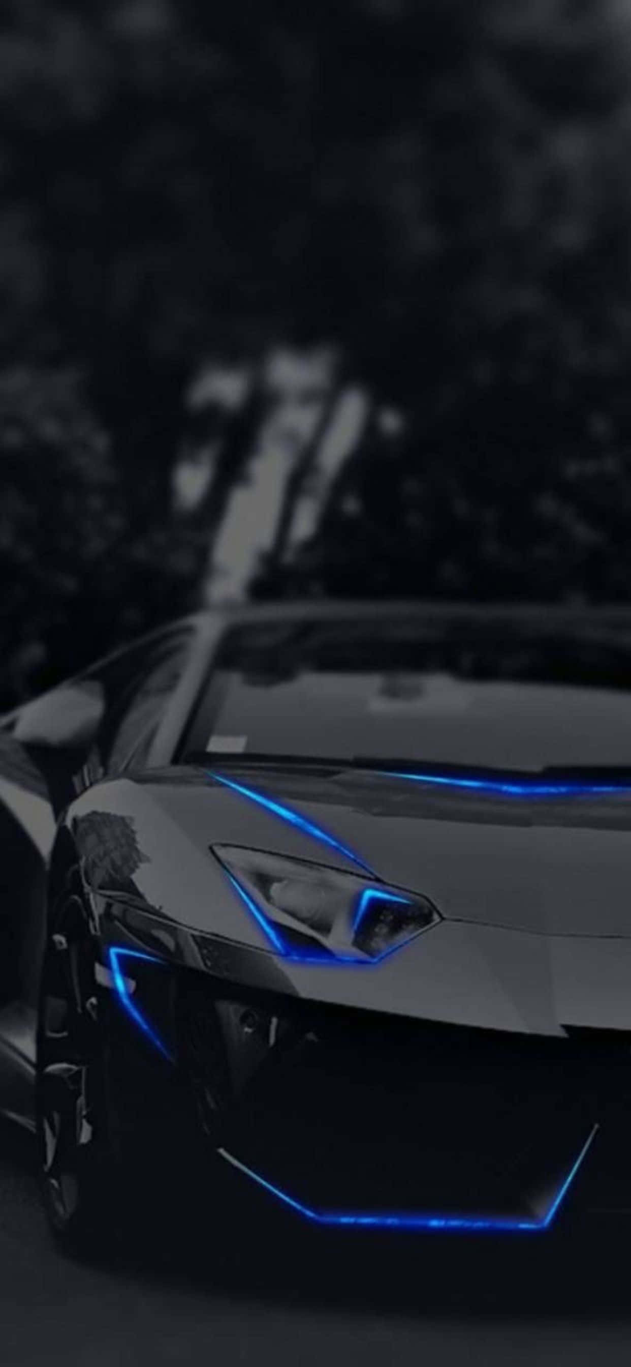 iPhone XS Max Lamborghini синий фон Шпалери