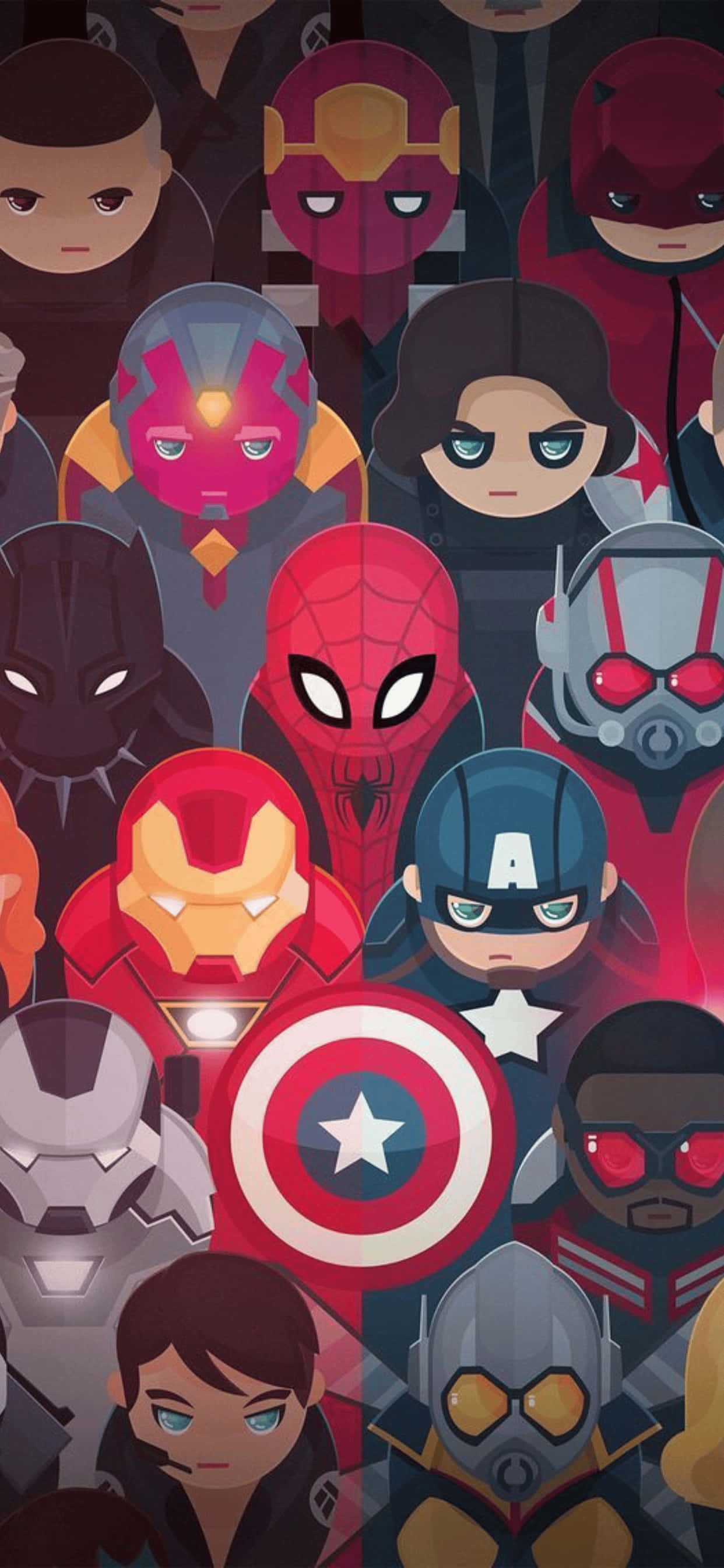 iPhone XS Max Marvel Chibi супергерои фон Шпалери