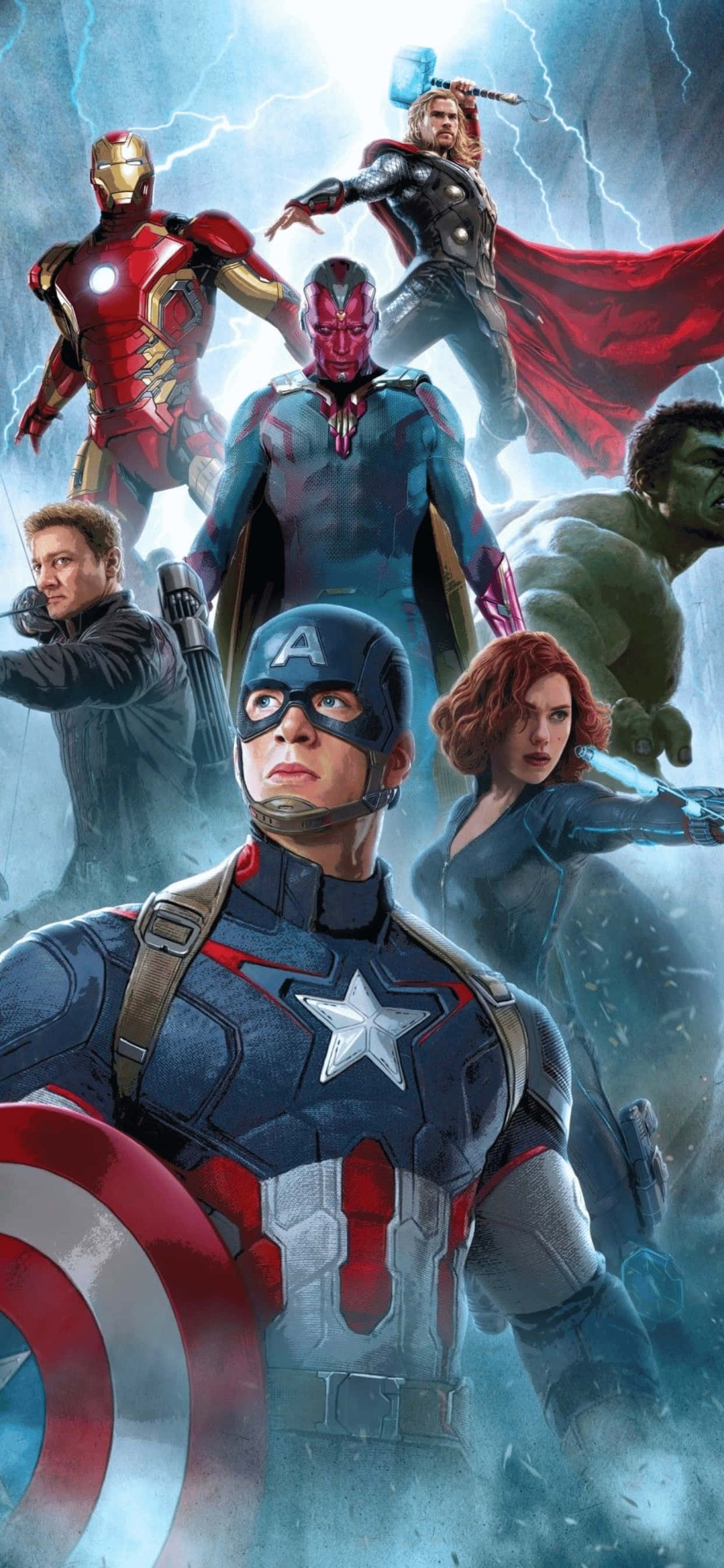 Фон iPhone XS Max Marvel Первые Мстители Шпалери