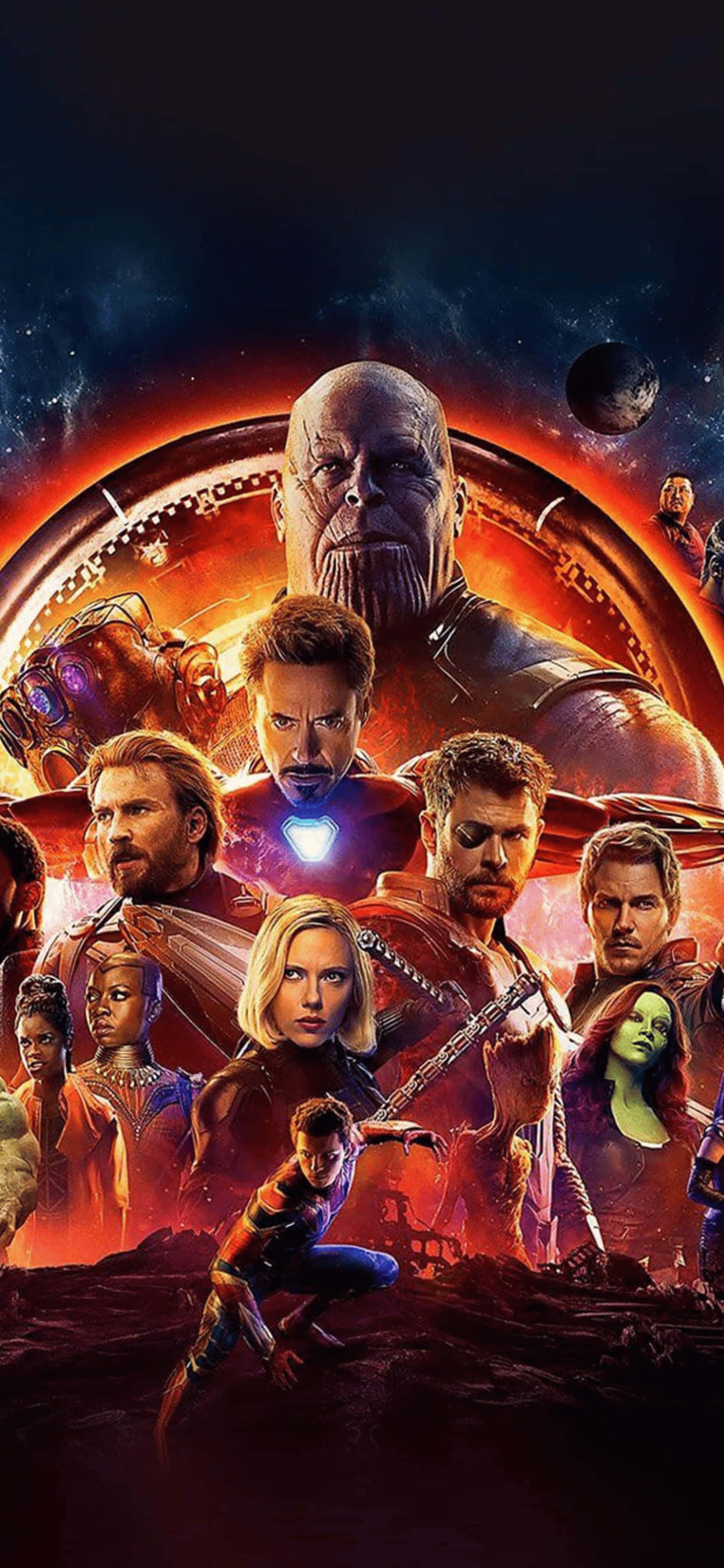 Фон iPhone XS Max Marvel Avengers: Война бесконечности Шпалери