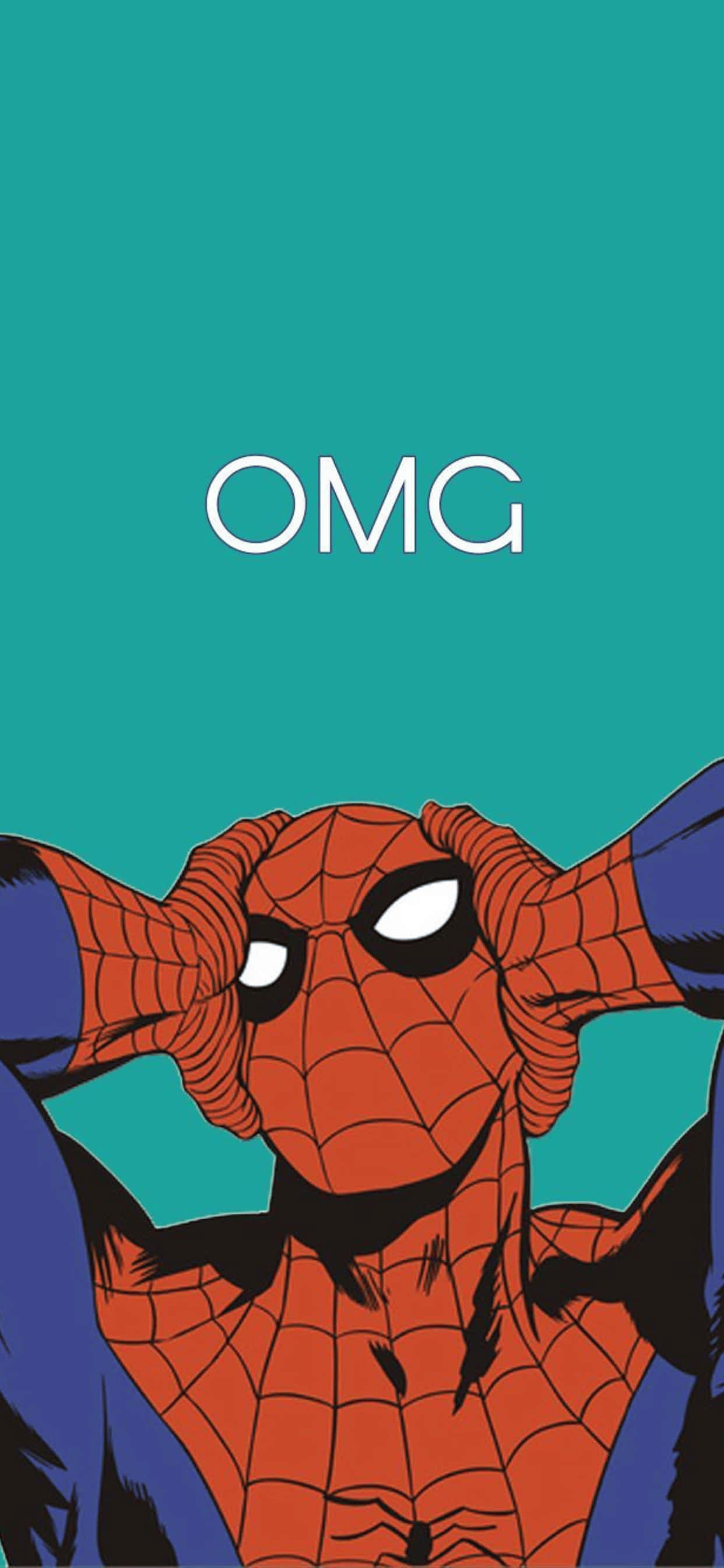 Фон iPhone XS Max Marvel Spiderman Teal Шпалери