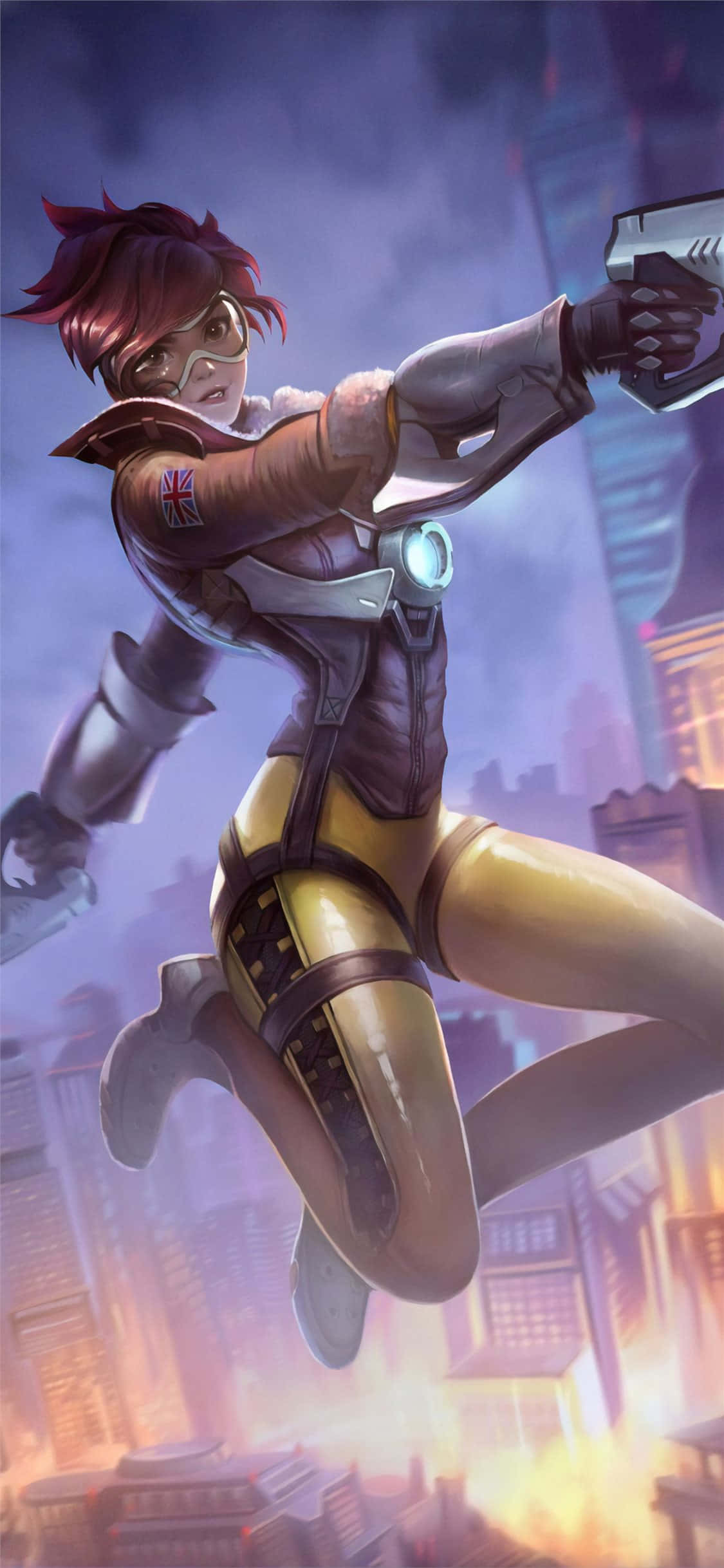 iPhone Xs Max Overwatch Фон Tracer Стрибає Шпалери