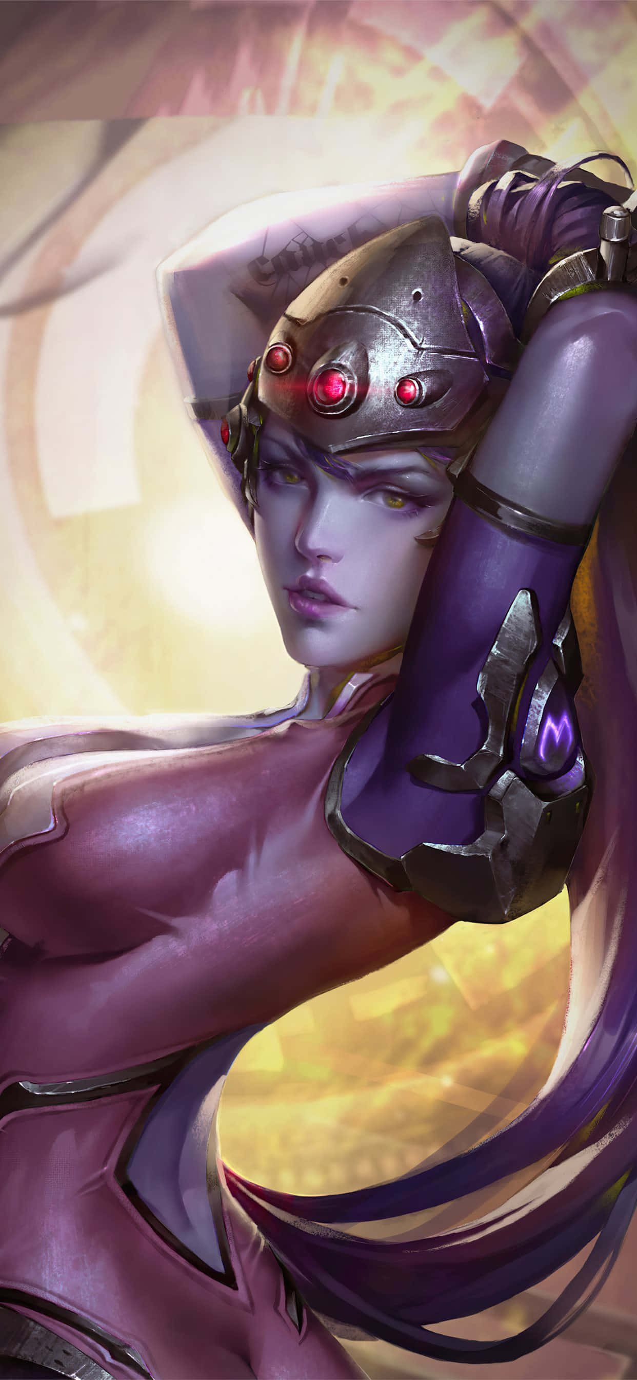 iPhone Xs Max Overwatch Фон Женщина-Вдова Горяча Поза Шпалери